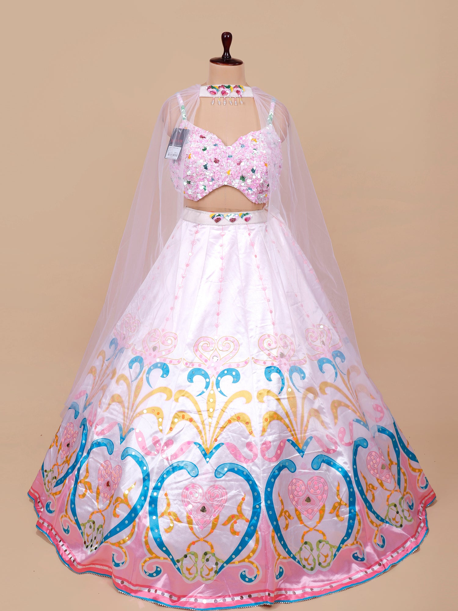 Baby Pink Pastel Grace Pearl Lehenga