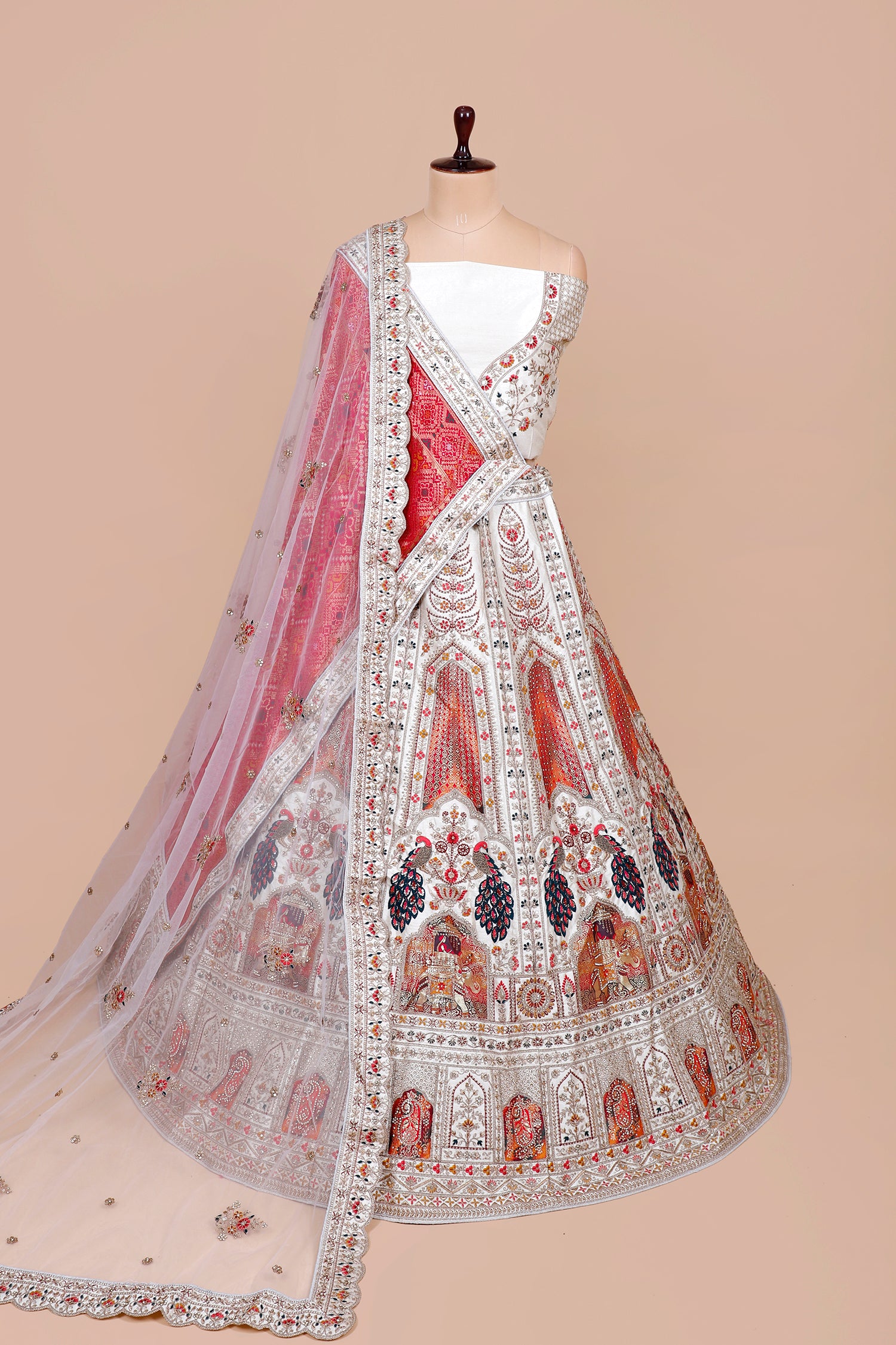 Vibrant Multi-Color Banarasi Silk Lehenga