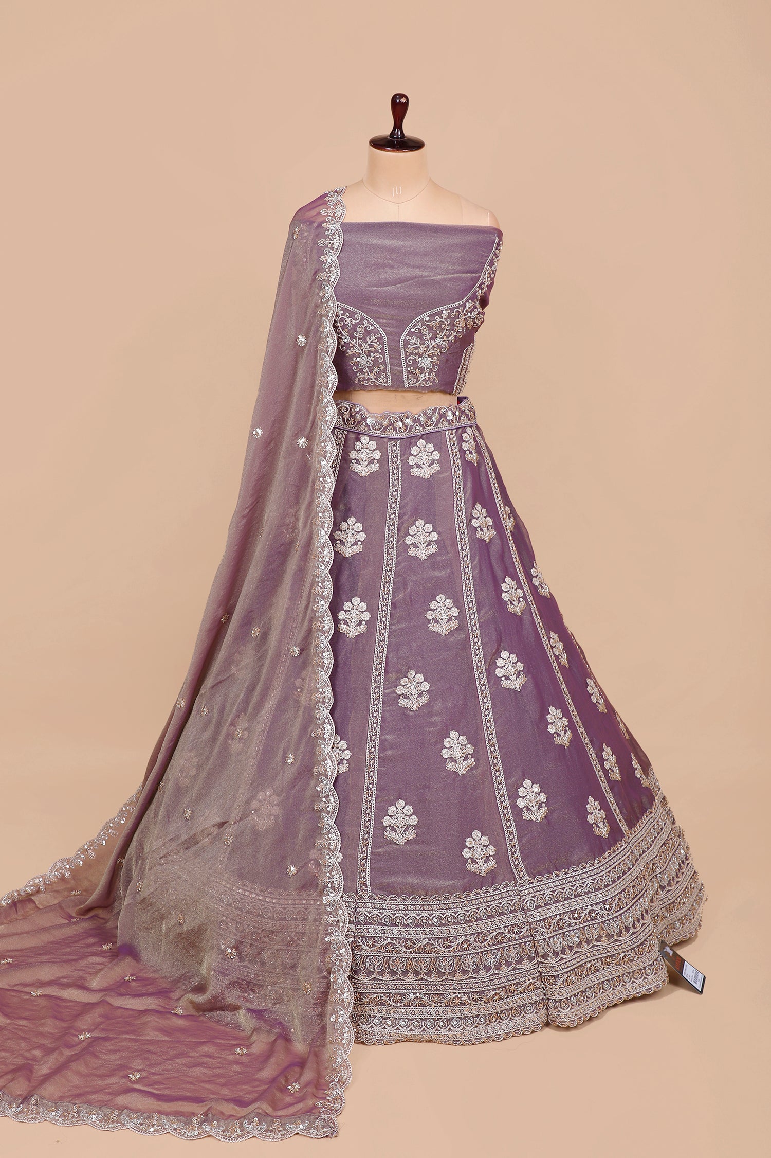 Lavender Charm Hand Embroidered Lehenga