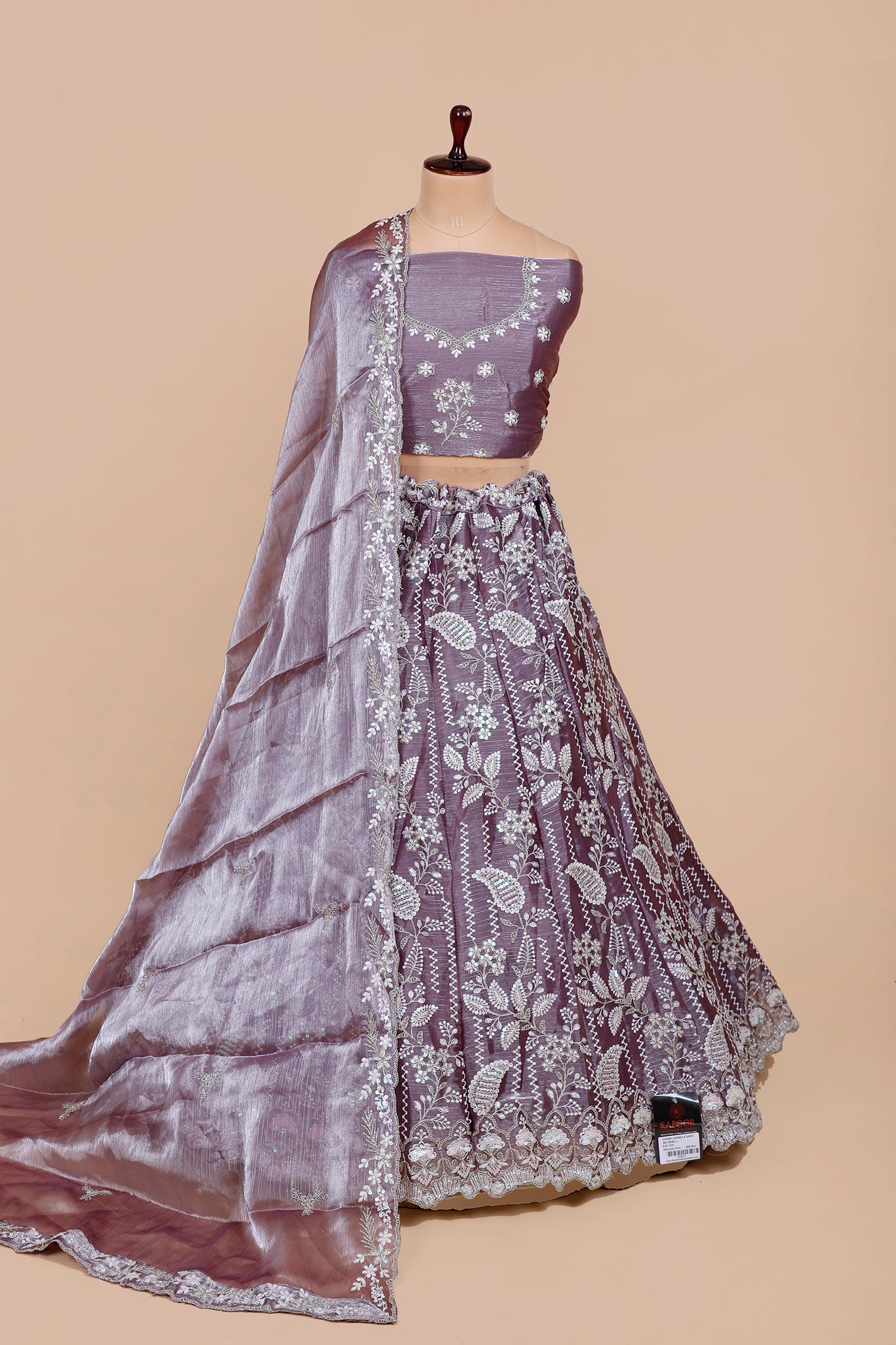 Designer Dark Lavender Jarkan Lehenga