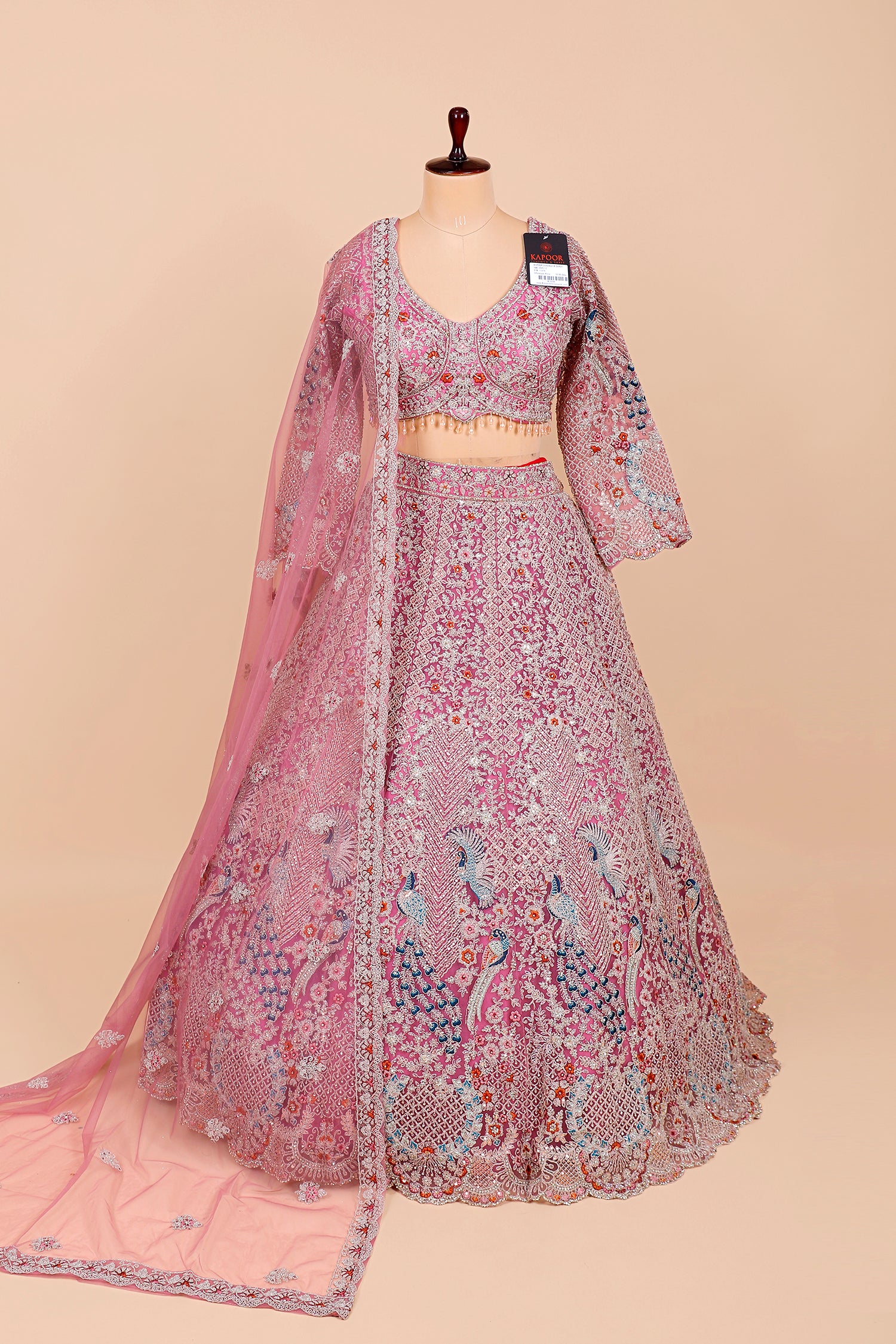 Onion Pink Multi-Thread Embroidered Crop Top