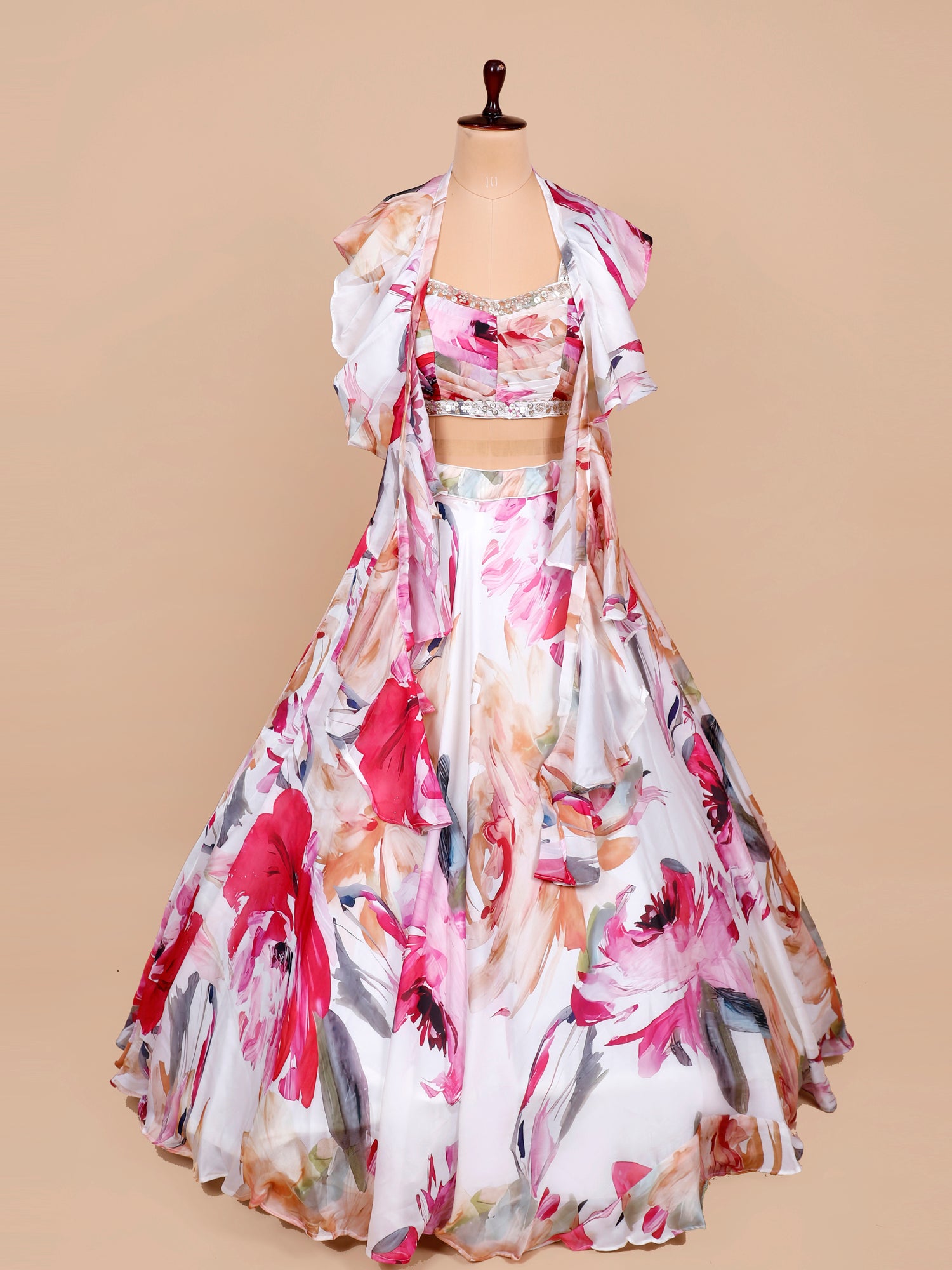 Multi Color Celebration Silk Lehenga