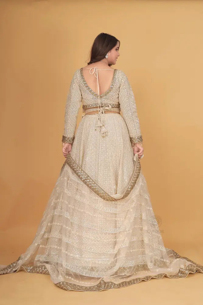 White Exclusive Stone Work Party Wear Saree With Readymade Blouse