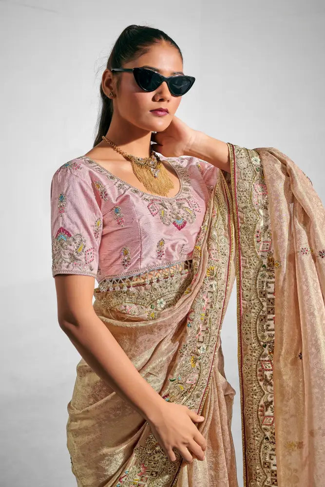 Your Dream Pink Banarasi Saree For Grand Celebrations Saree