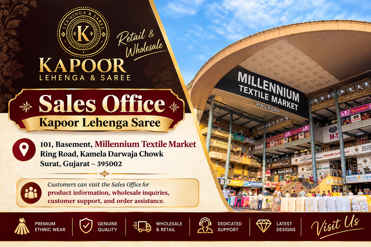 Kapoor Lehenga Saree Retail and Wholesale Sales Office in Surat