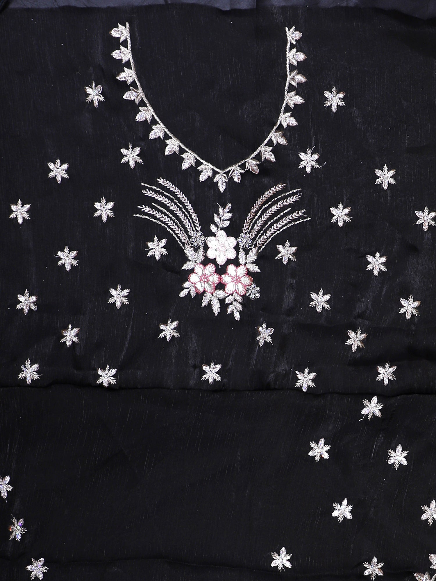 Black-Pink Bridal Silk Lehenga With Jarkan Stone Work