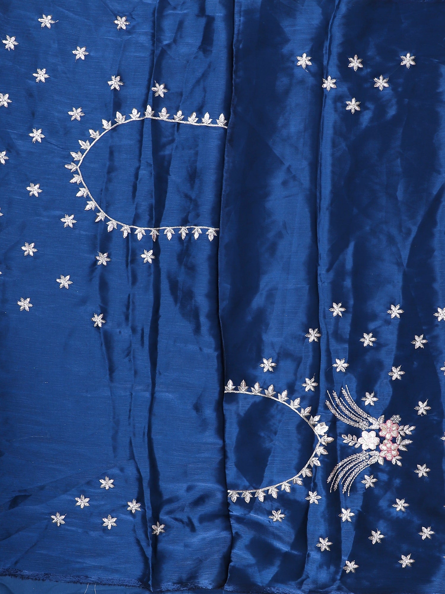 Blue Designer Silk Lehenga With Jarkan Embroidery