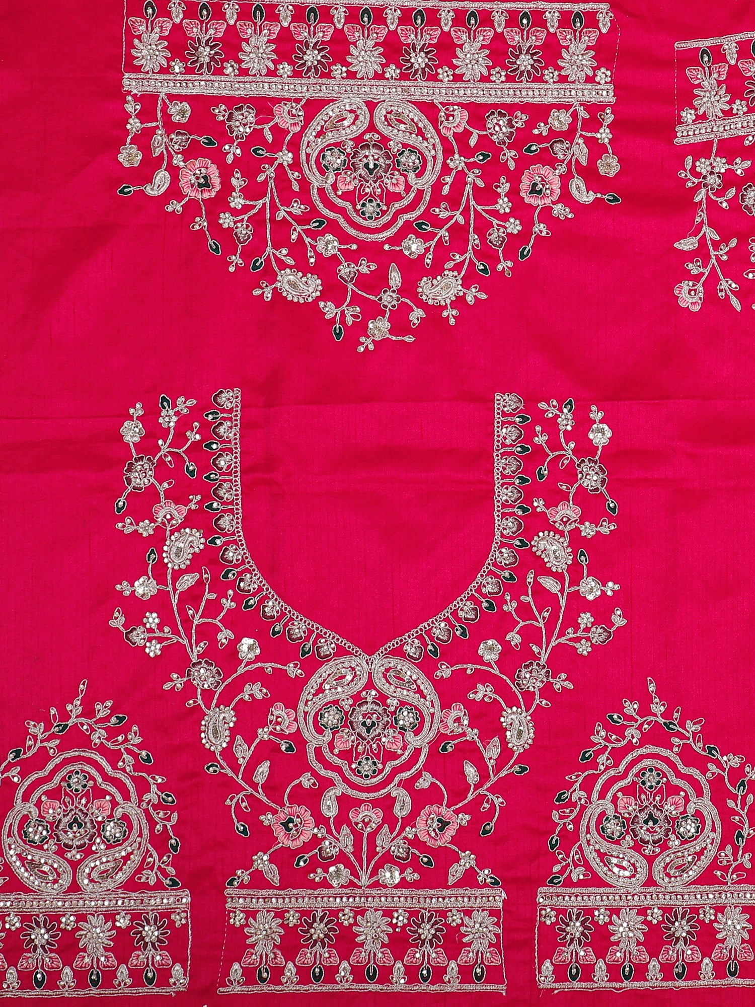 Rani Pink Silk Lehenga Highlighted With Multi-Thread