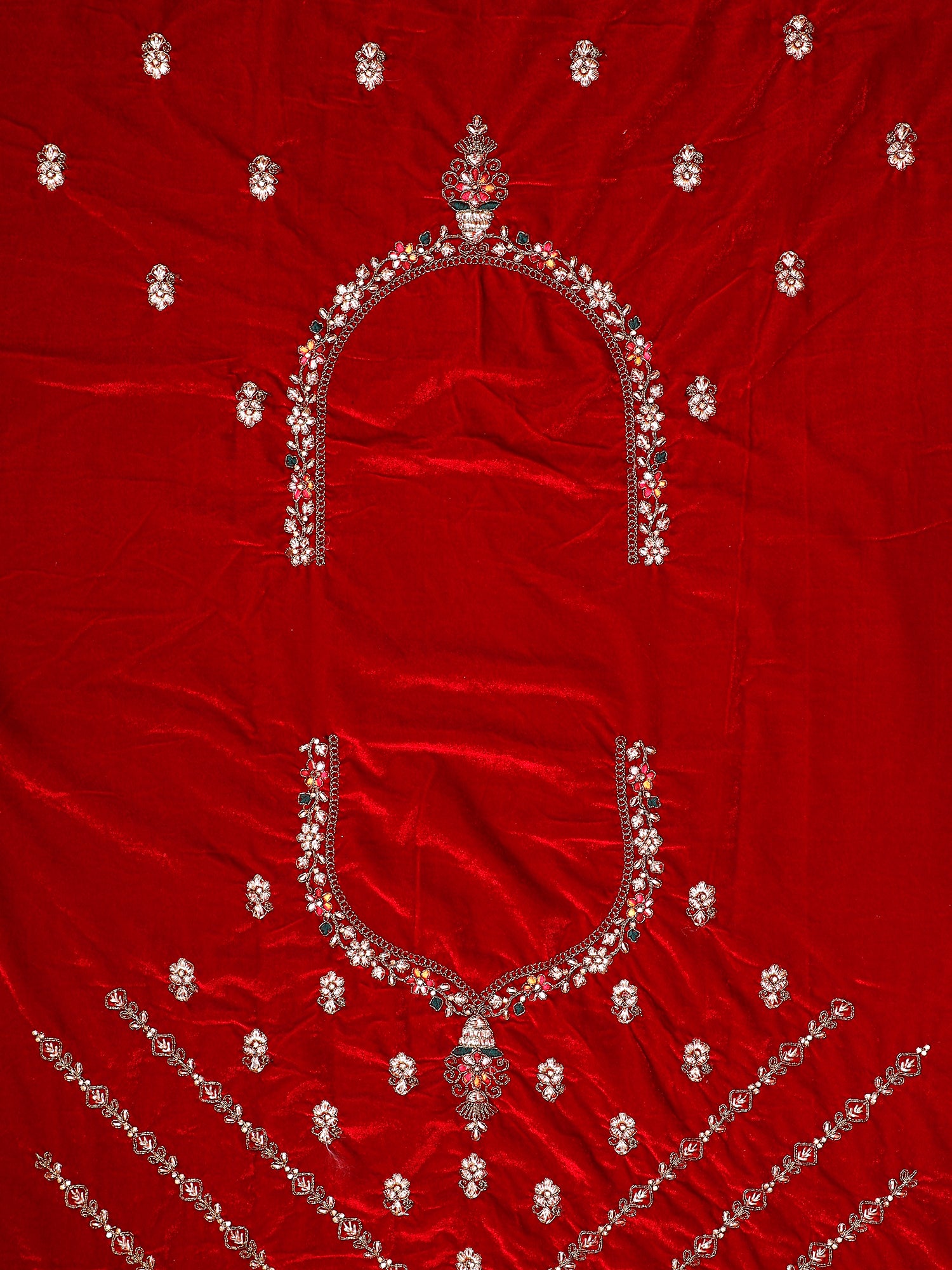 Red Velvet Bridal Lehenga Luxury Design