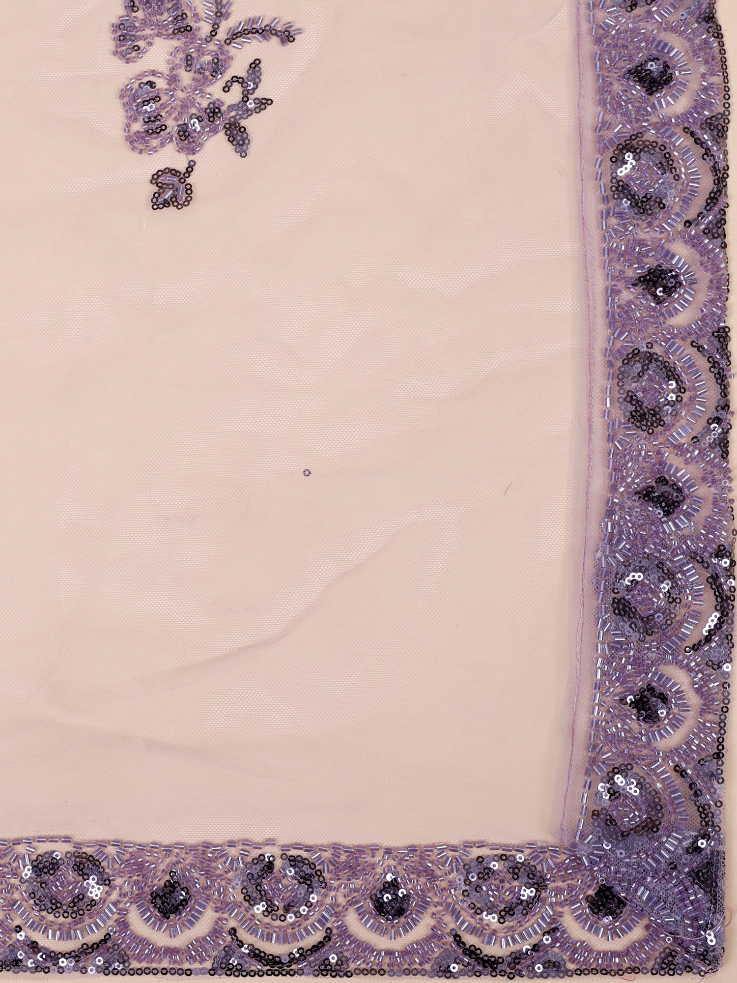 Orchid Reverie Purple Net Lehenga with Beads &amp; Thread Craft