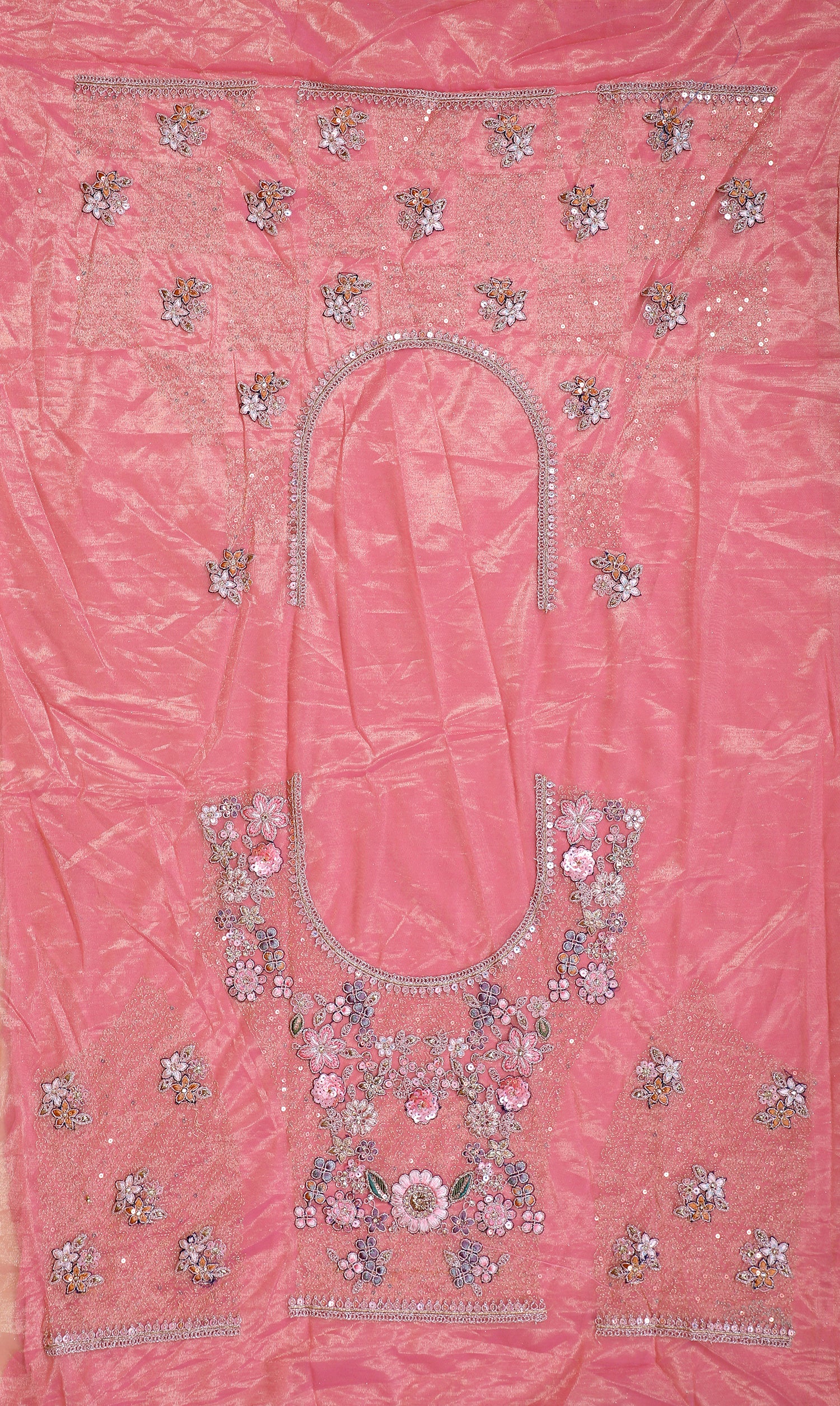 Pink Shimmer Lehenga With Multi-Thread