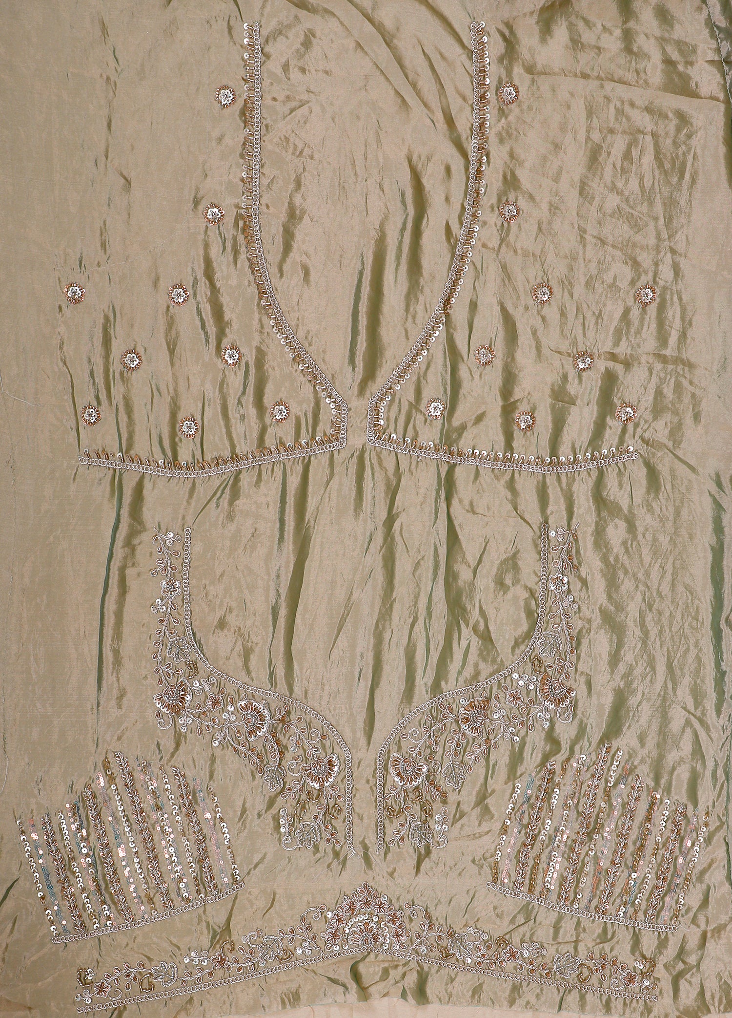 Ocean Green Barbari Hand Beaded Lehenga