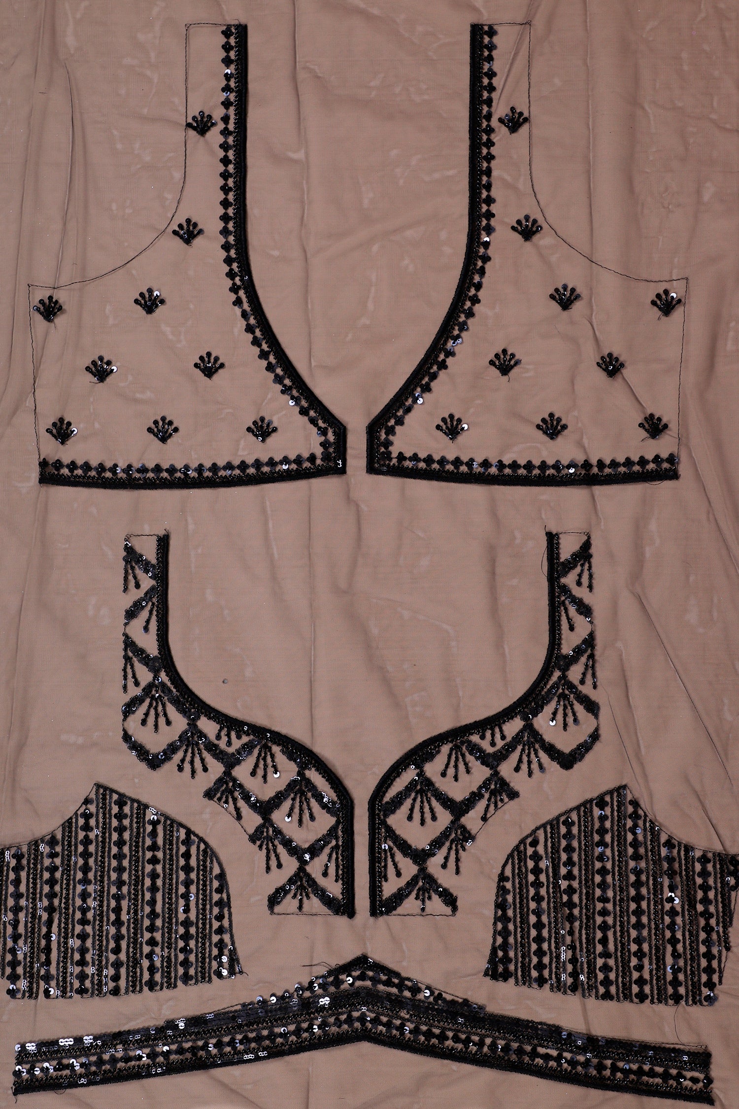 Black Designer Net Lehenga With Sequins