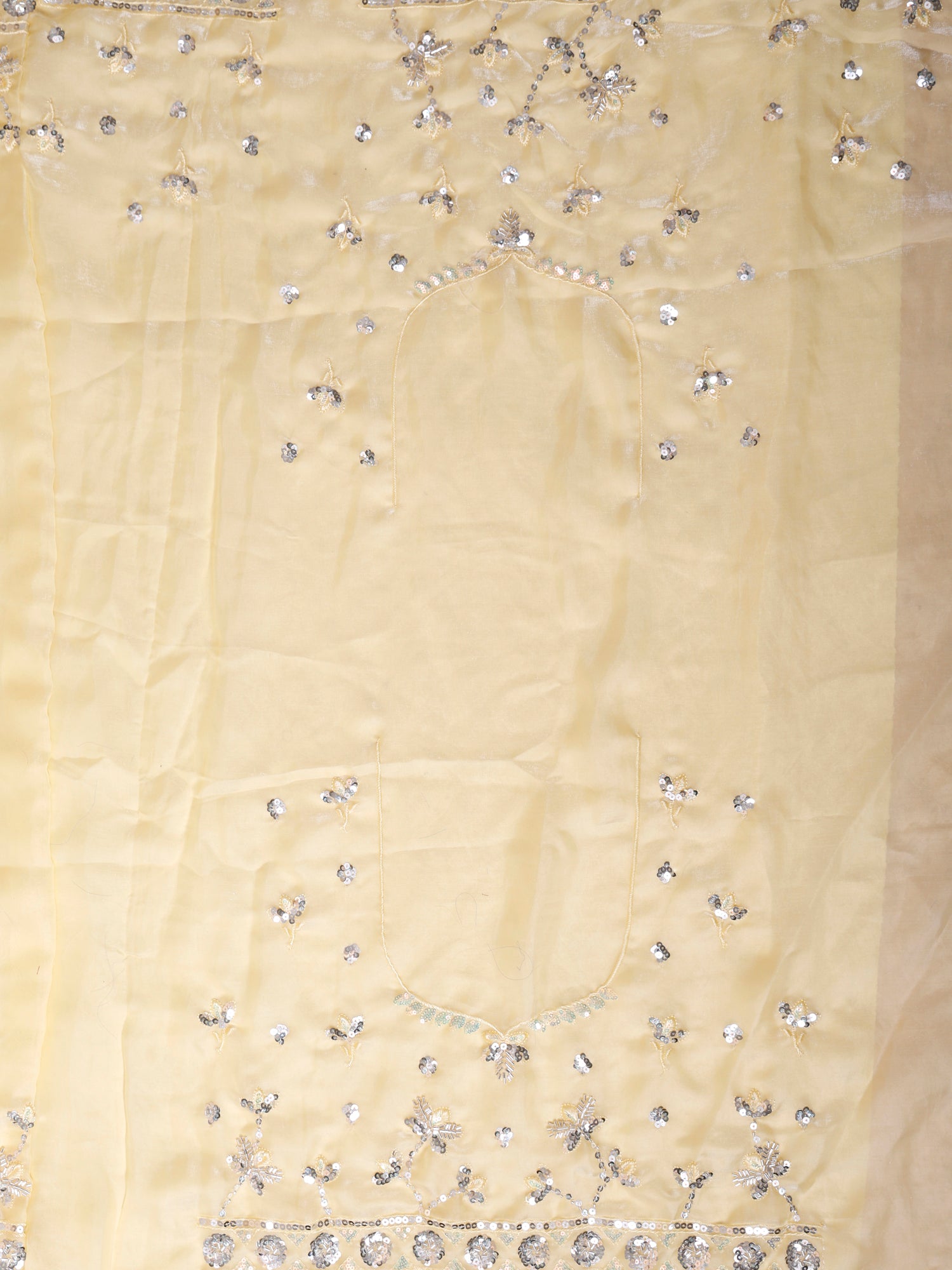 Yellow Shimmer Beads Handwork Designer Lehenga