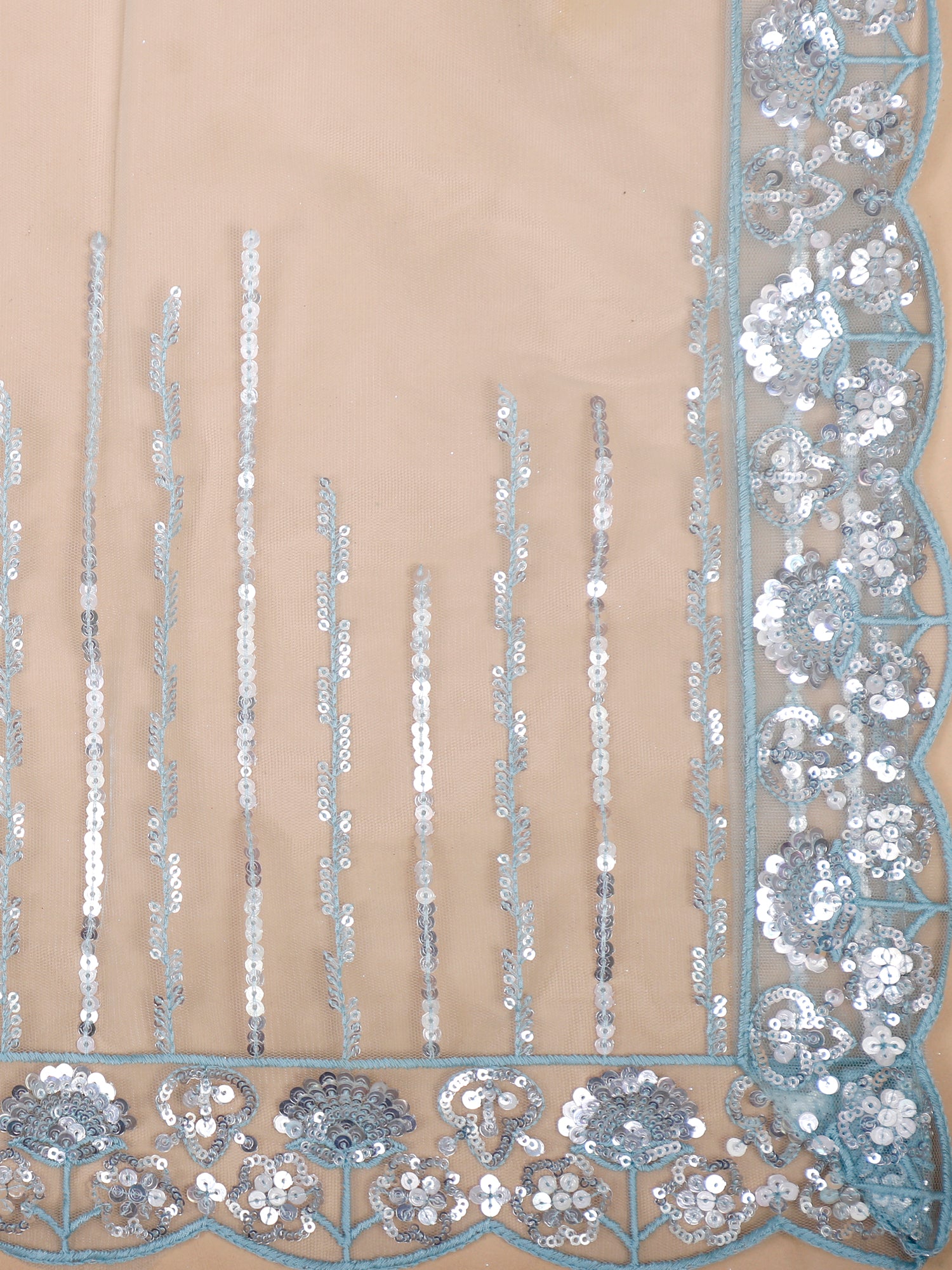 Sky Blue Chaandni Noor Lehenga With Sequins Beads Handwork