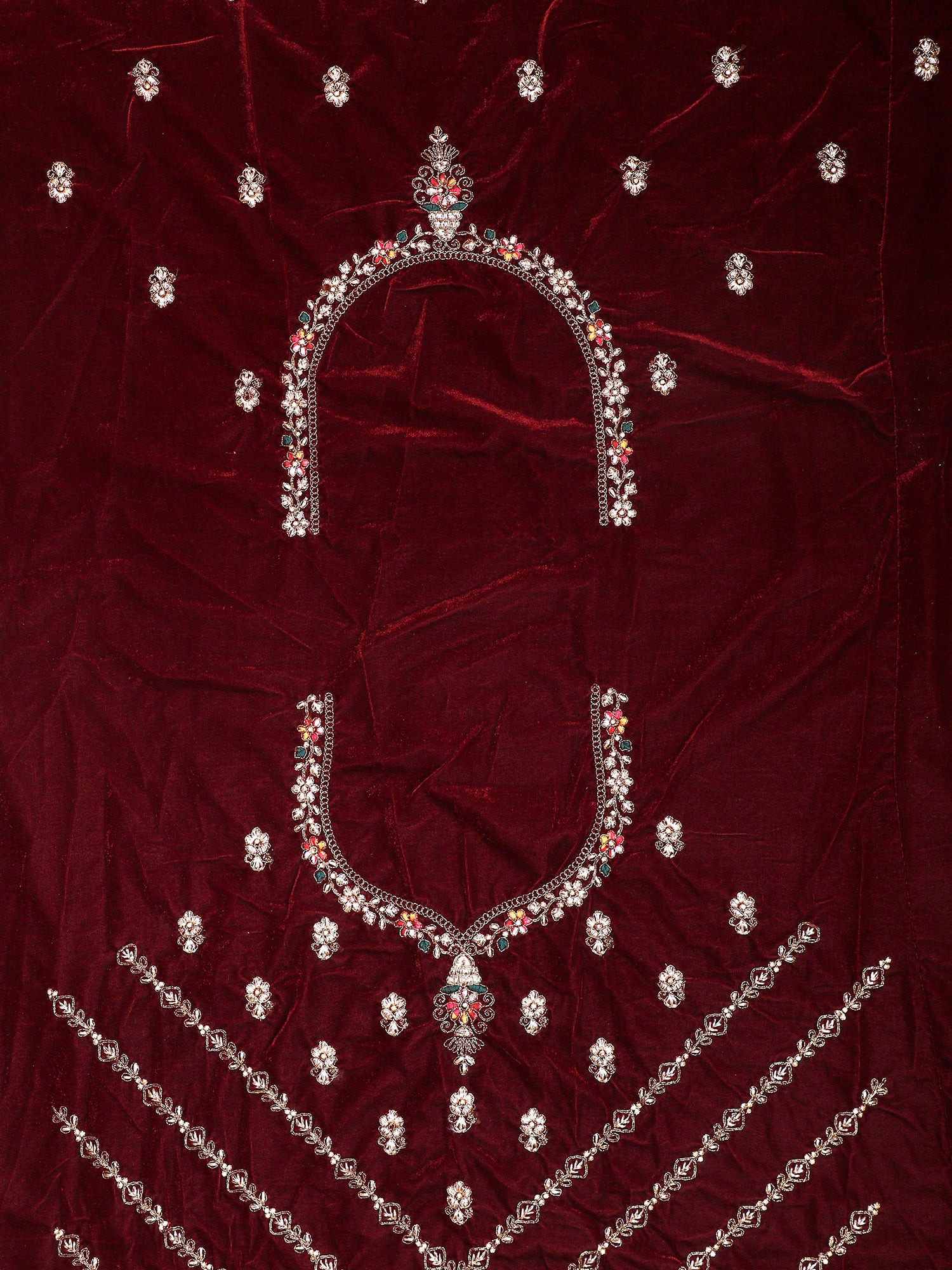 Jarkan Heavy Embroidered Velvet Lehenga