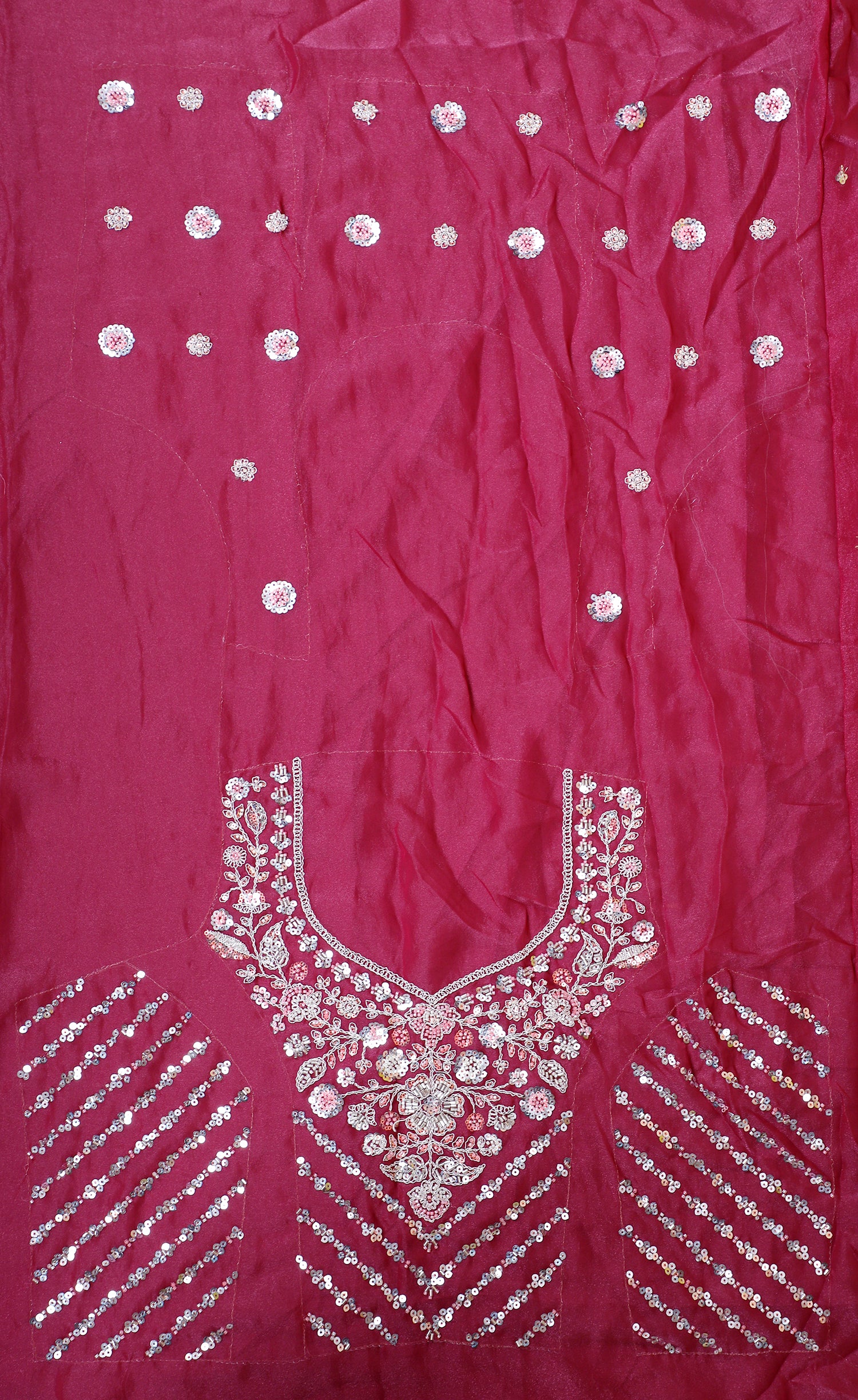 Red-Purple Shimmer Lehenga With Beads