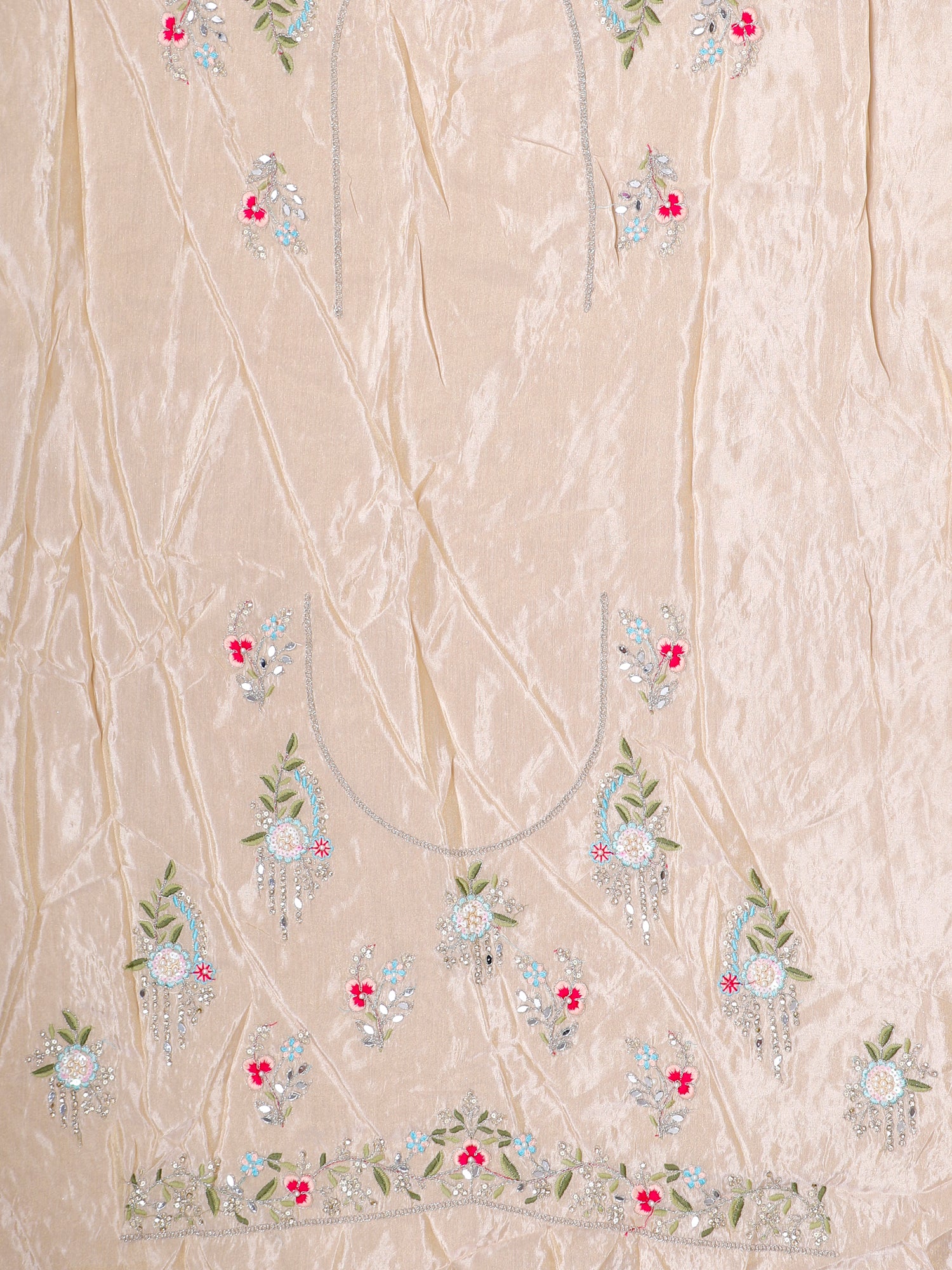 Jimmy Choo White-Peach Multiwork  Lehenga