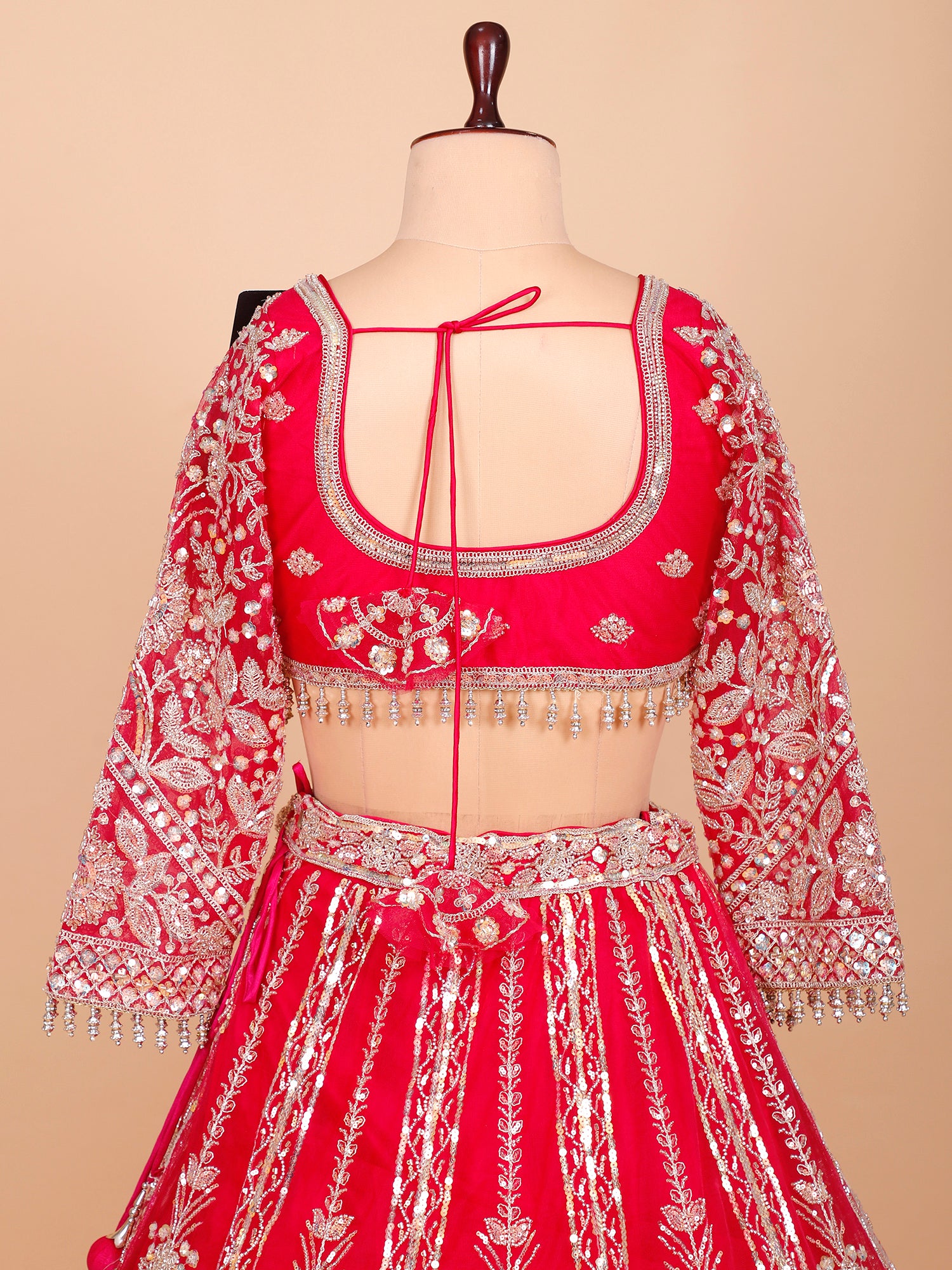 Rani Net Lehenga With Coding Work