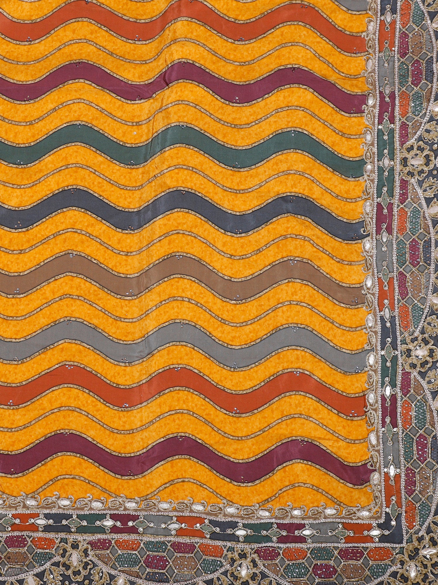 Yellow Haldi Glow Pearl Embroidered Lehenga