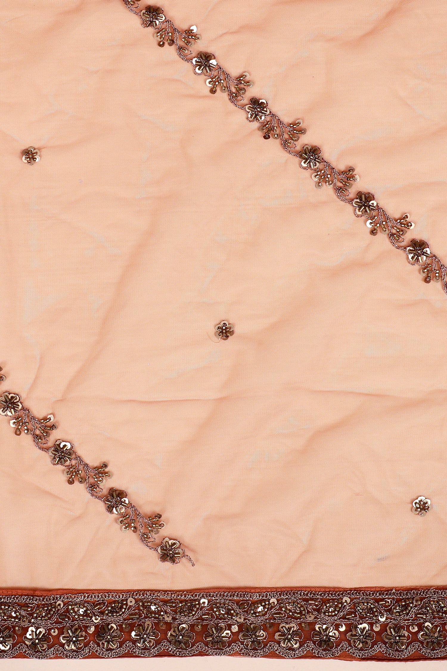 Rust Orange Jarkan Sequins Handwork Lehenga