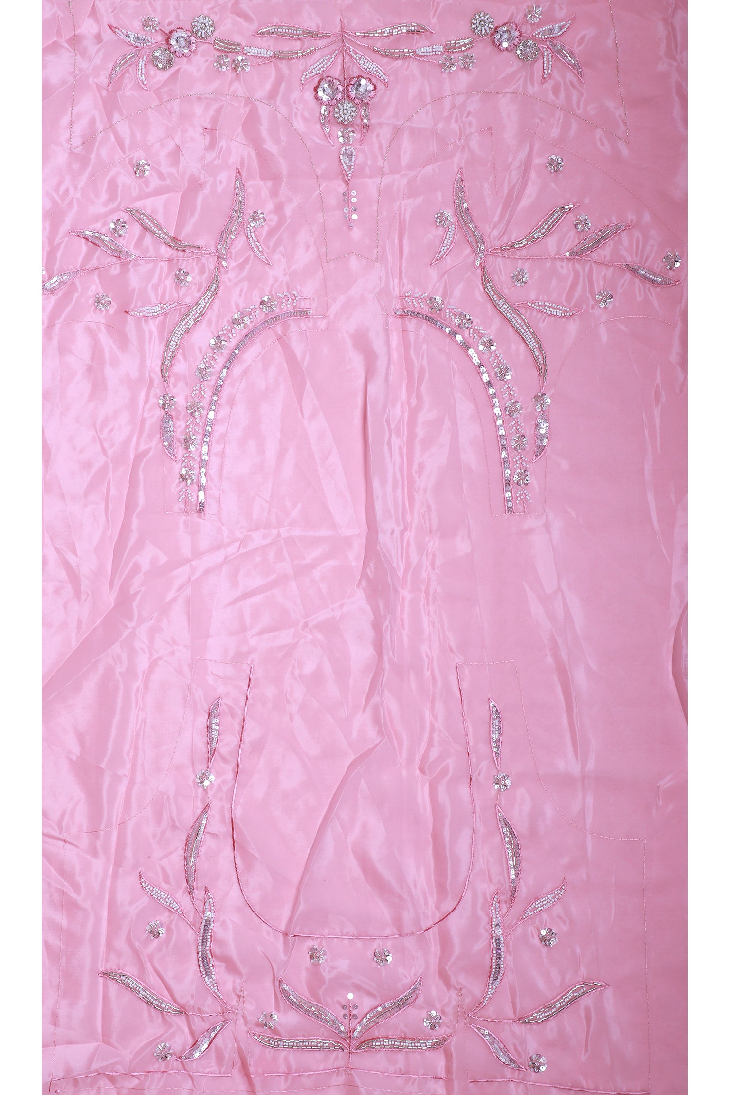 Pink Net Lehenga With Sequins Embroidery