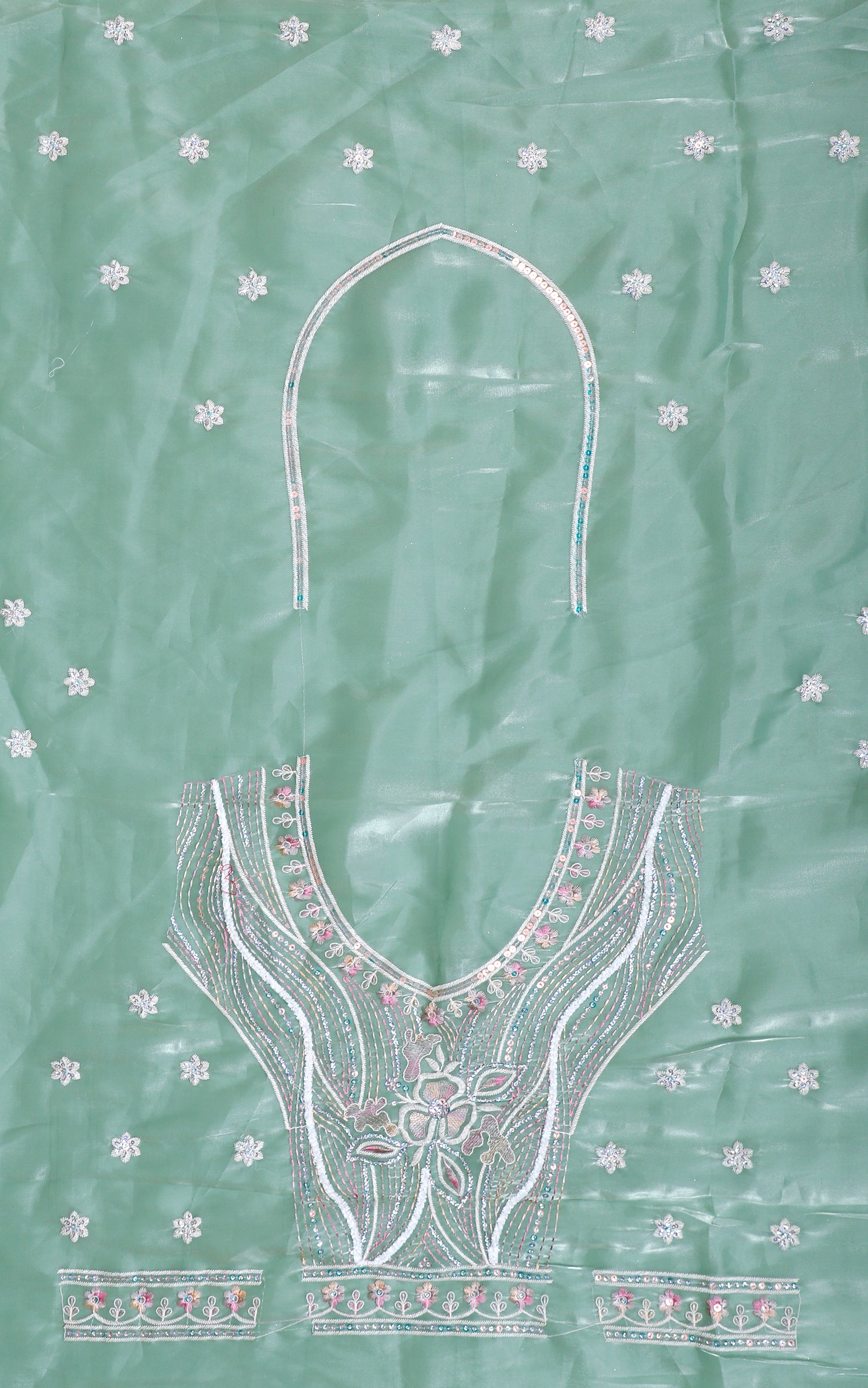 Aqua Light Charm Threadwork Lehenga