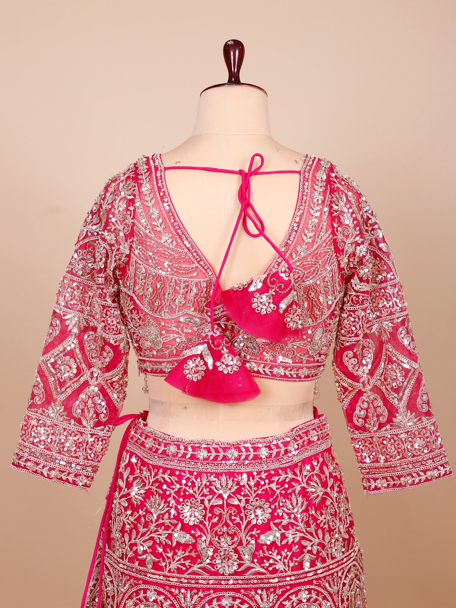Fuchsia Glow Thread &amp; Jarkan Embellished Lehenga
