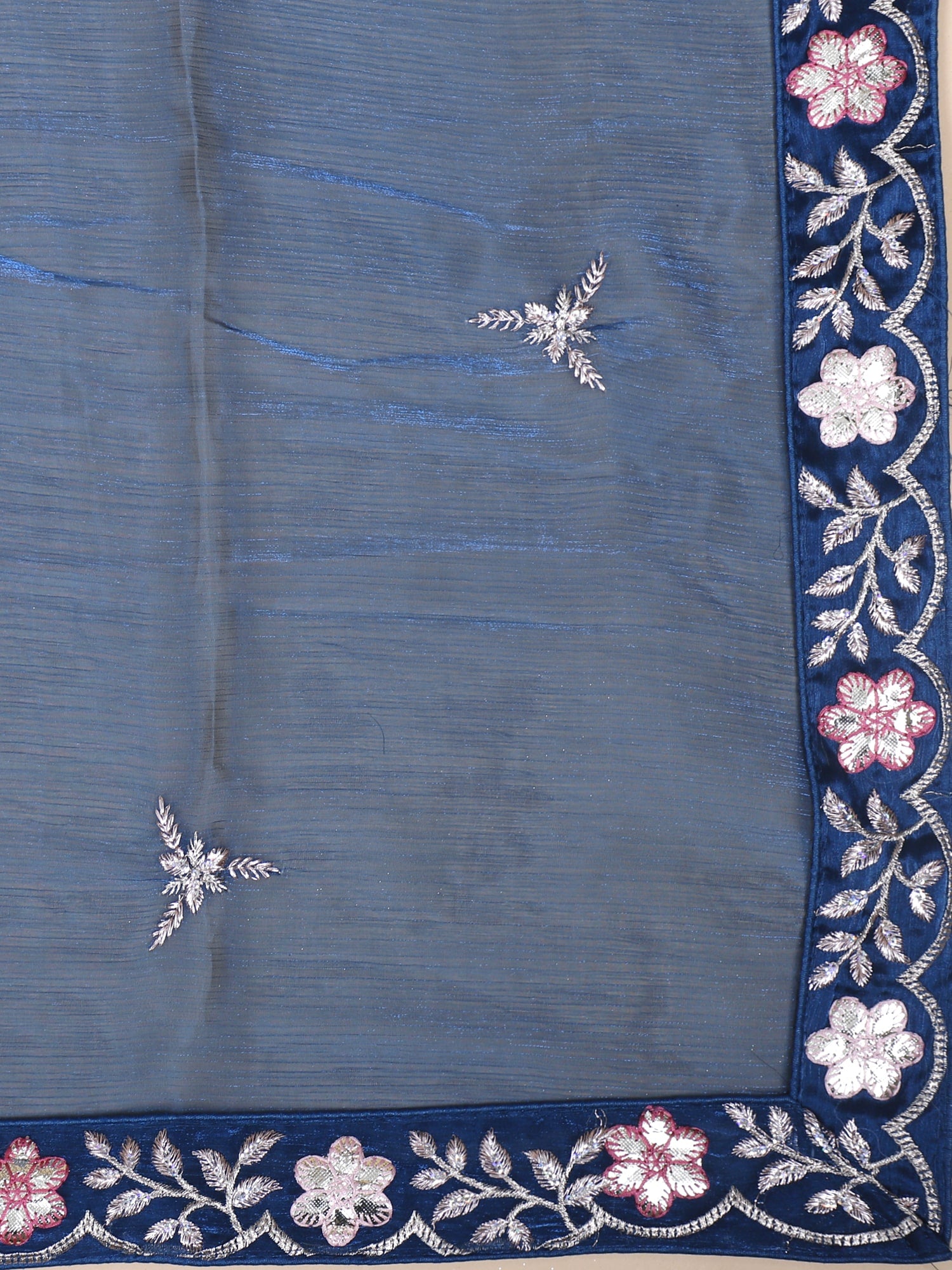 Blue Designer Silk Lehenga With Jarkan Embroidery