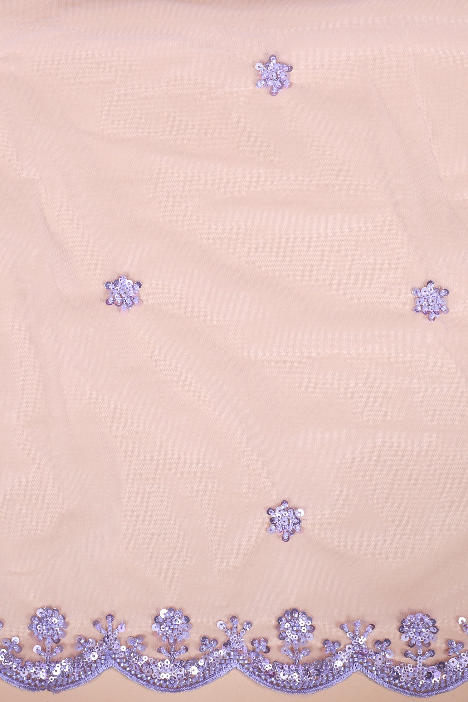 Lavender Net Lehenga With Sequins Detailing