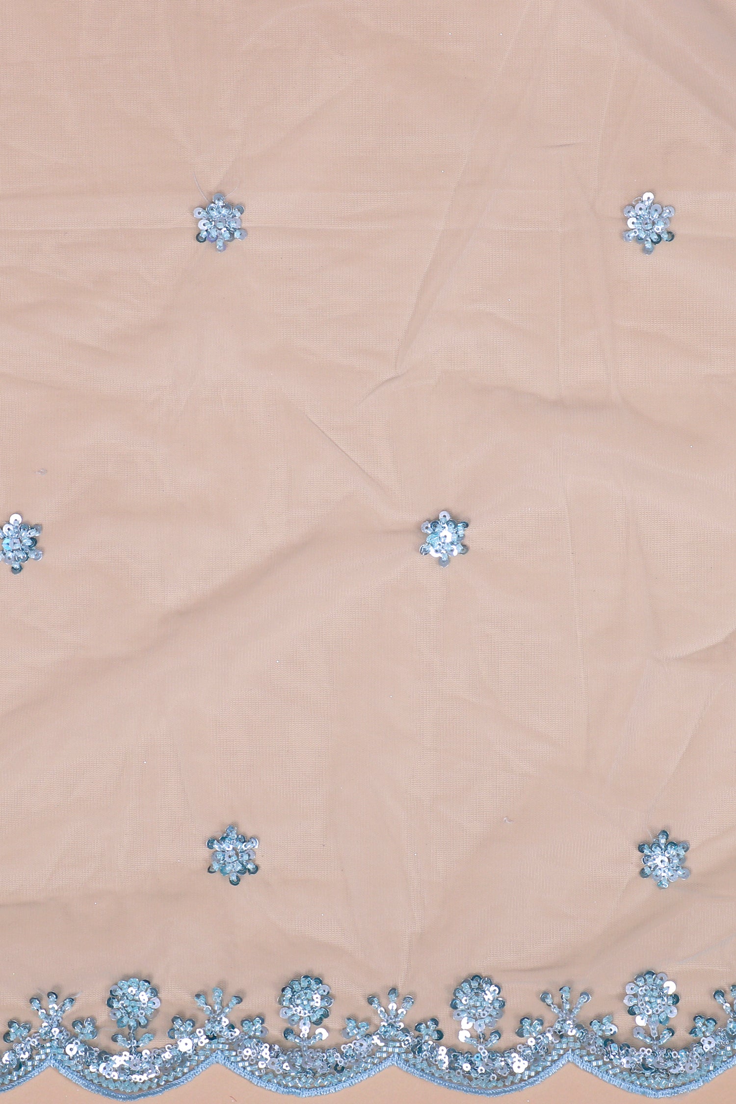 Powder Blue Net Lehenga With Sequins Work