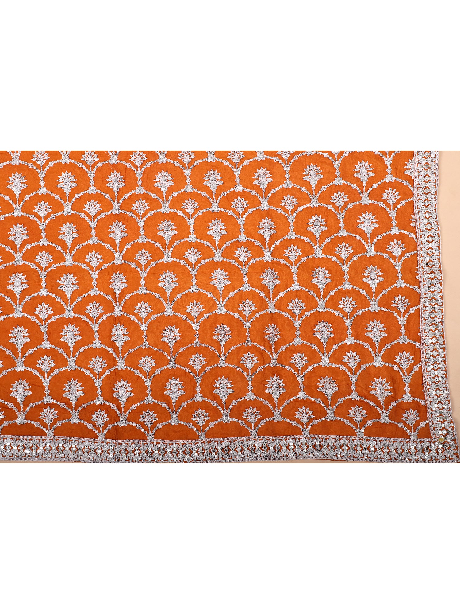 Sunflare Mustard Orange Georgette Lehenga