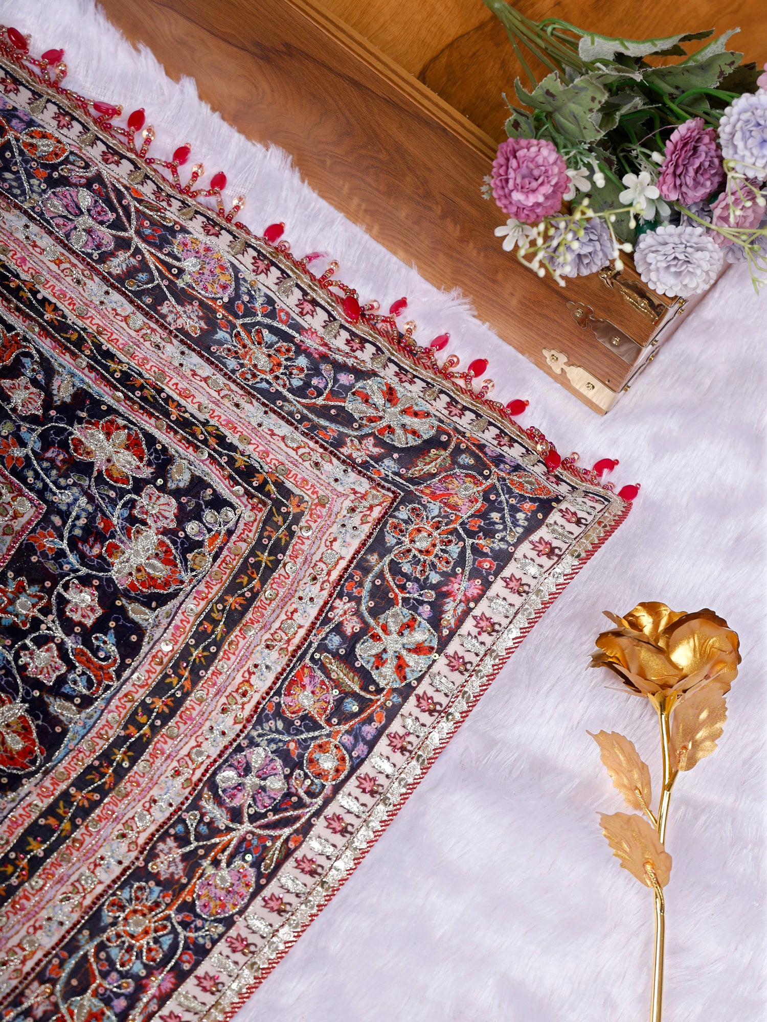 Royal Darbar Signature Pure Georgette Rajwadi Multicolour Couture Saree