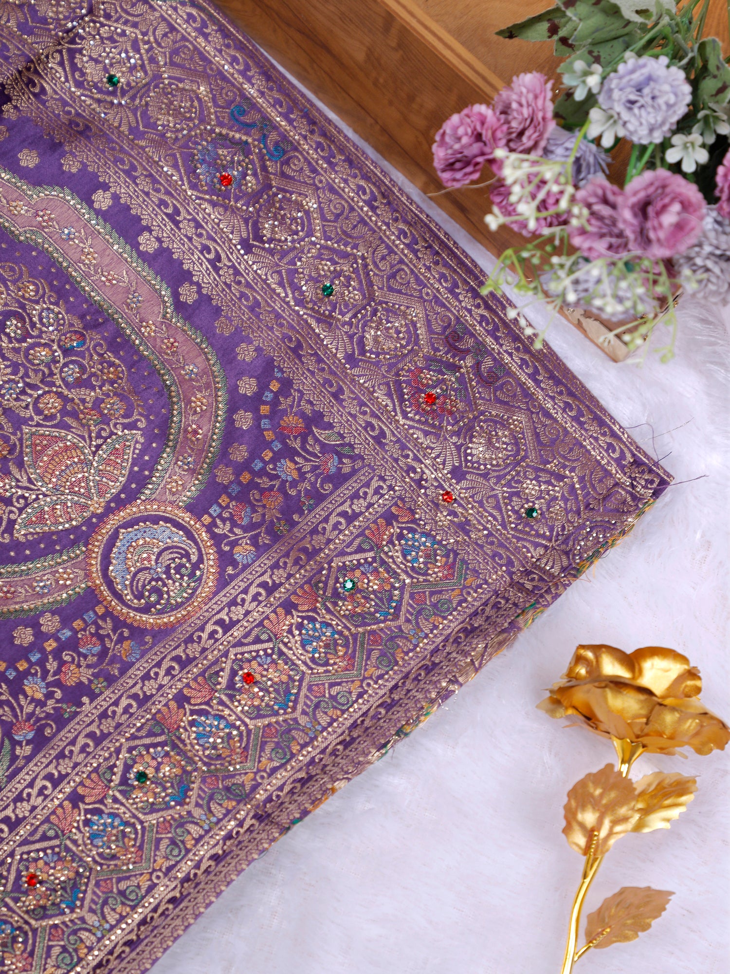 Red-Purple Raktambara Glow Silk-Mousse Saree