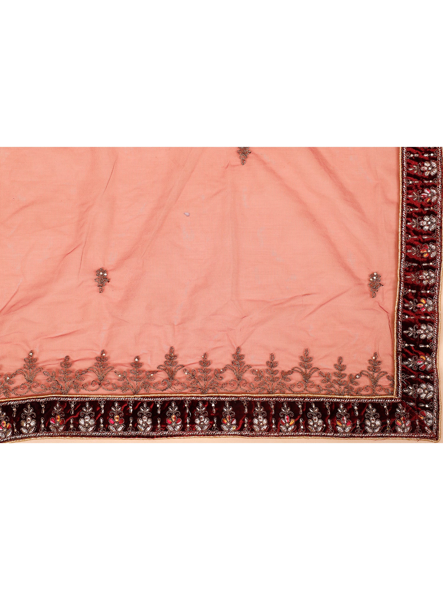 Velvet Wedding Lehenga With Jarkan