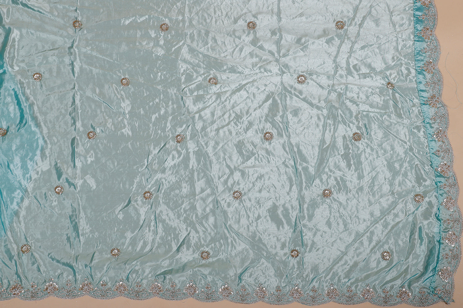 Hand Beaded Rama Blue Lehenga