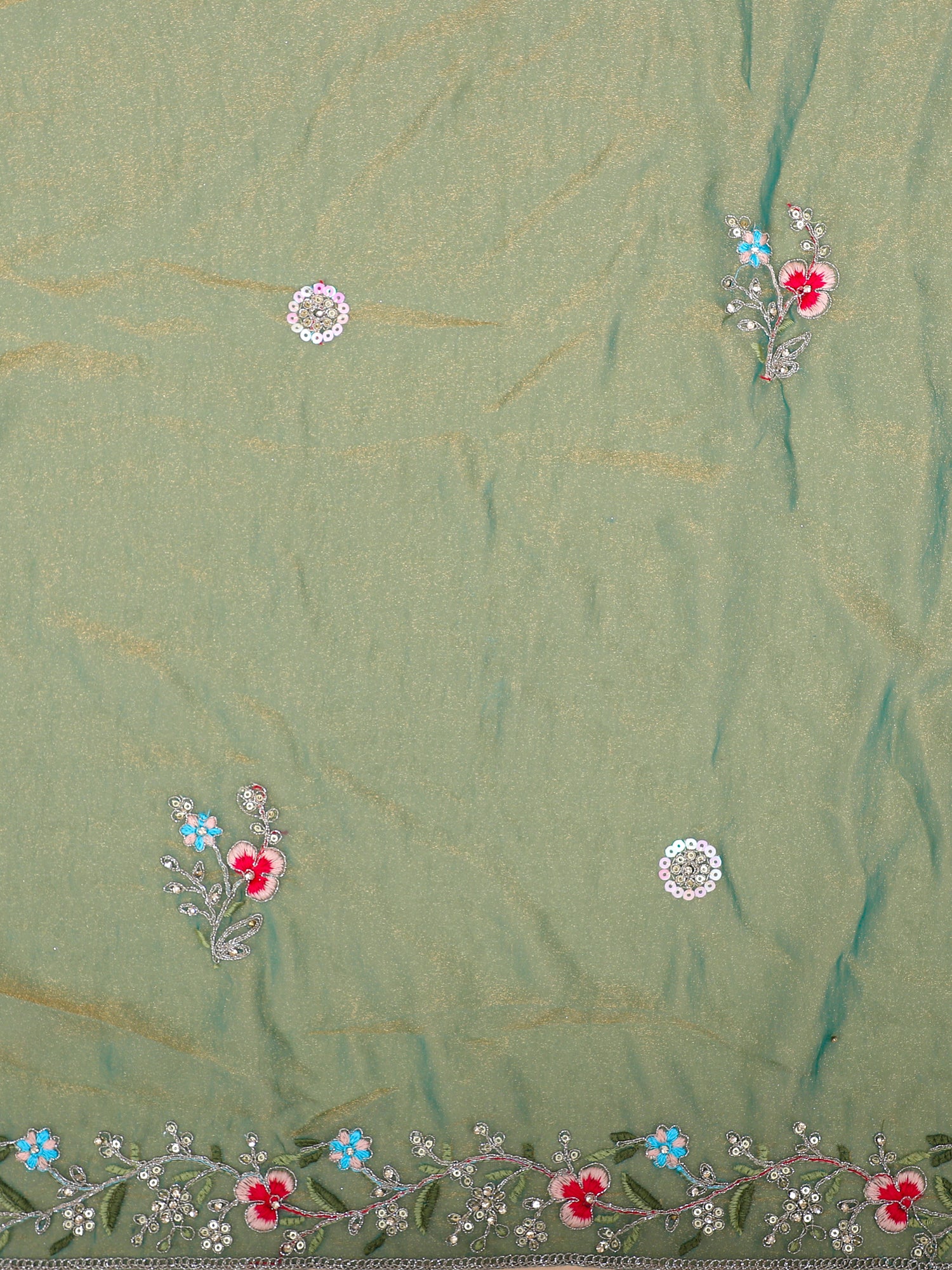 Jimmy Choo White-Rama Green Party Lehenga