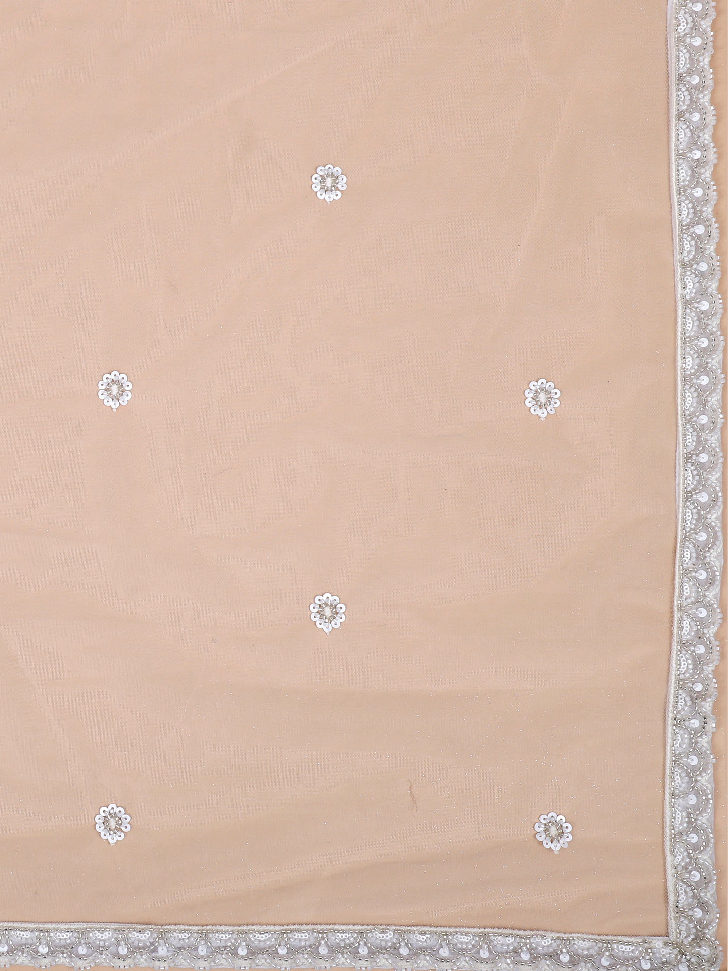 Snowflake Charm Beaded Net Gown