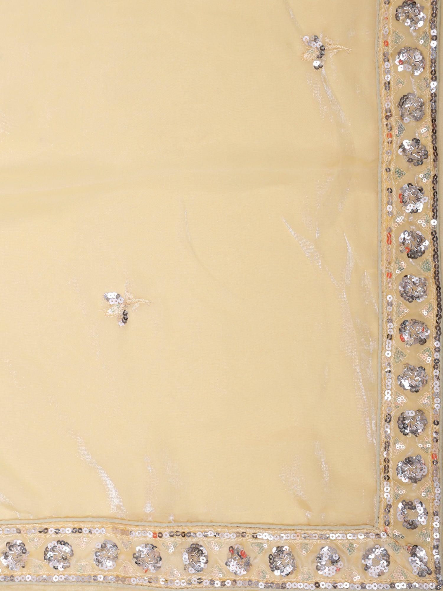 Yellow Shimmer Beads Handwork Designer Lehenga