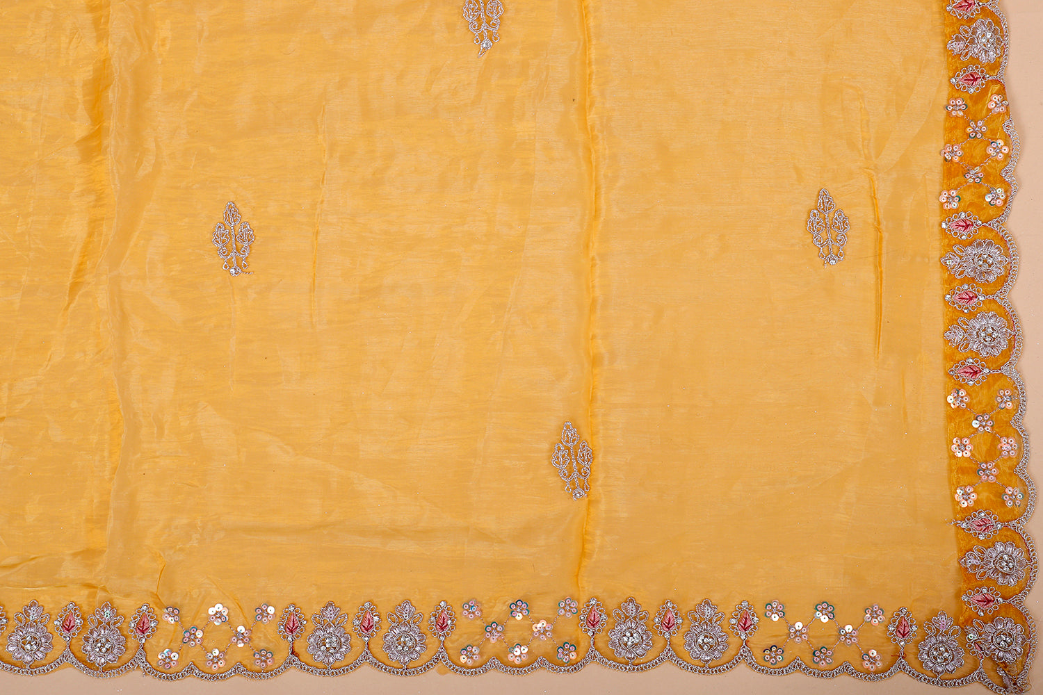 Vibrant Yellow Festive Embroidered Lehenga
