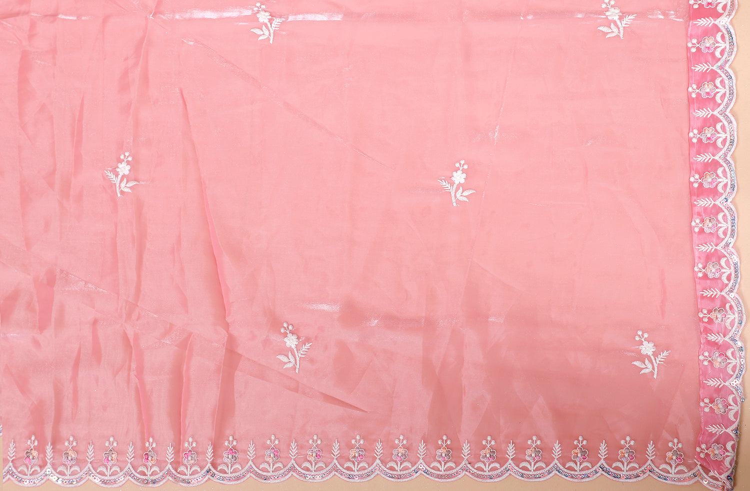 Shimmering Pink Thread &amp; Sequin Lehenga