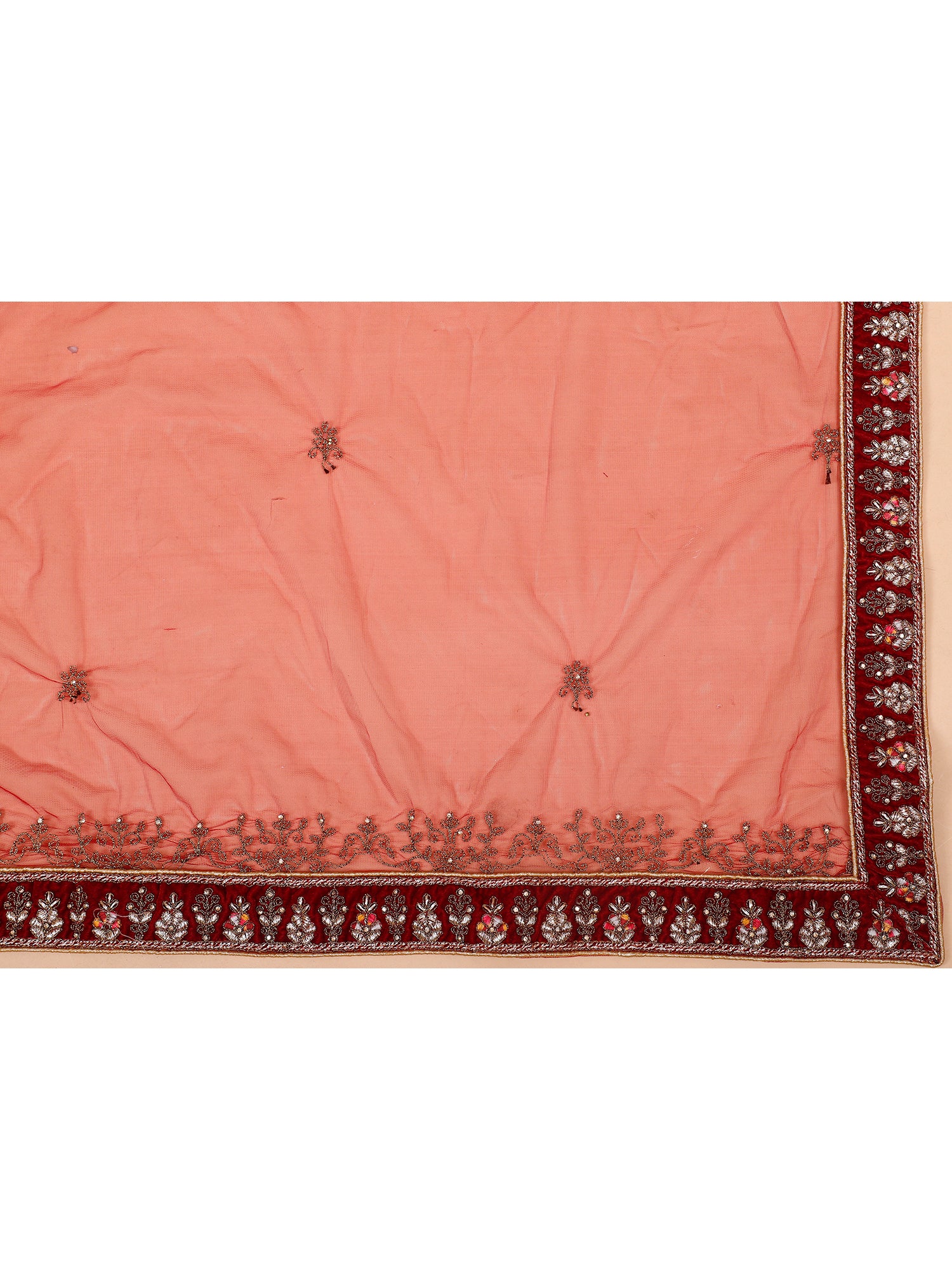 Red Maroon Velvet Bridal Lehenga