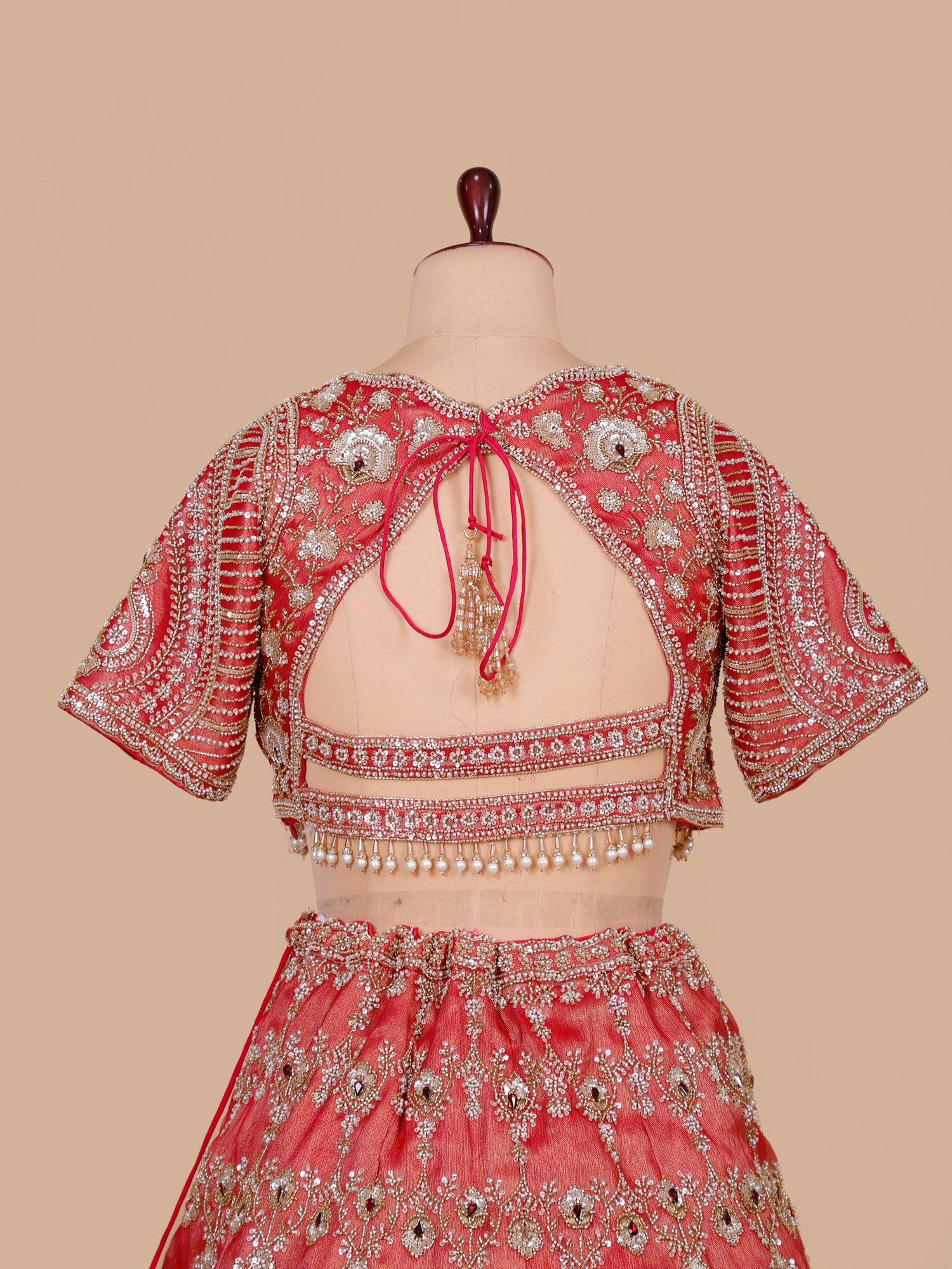 Hotpink Noor-e-Zevar Giraffe Weave Lehenga