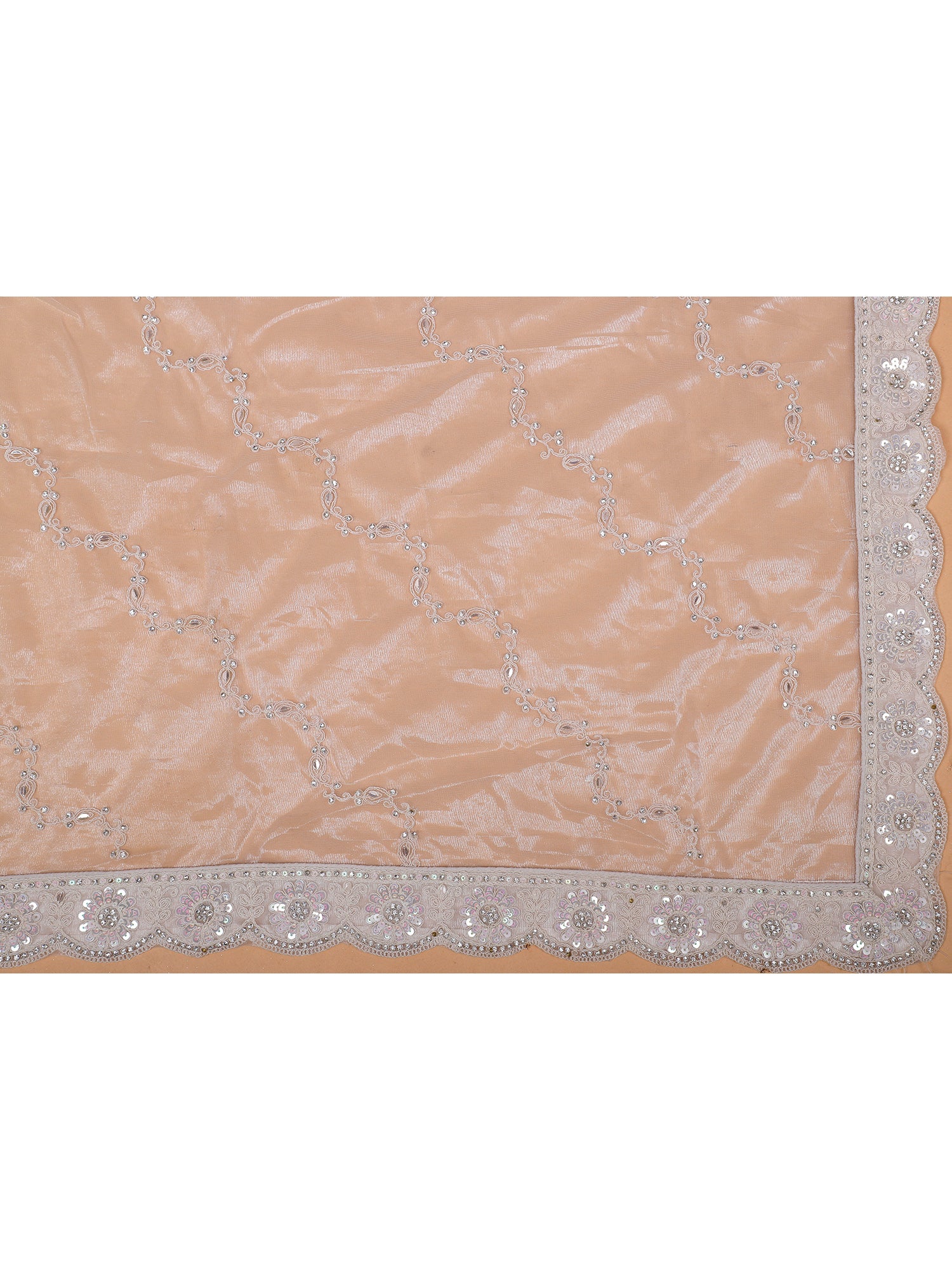 White Net Sider Lehenga With Zarkan