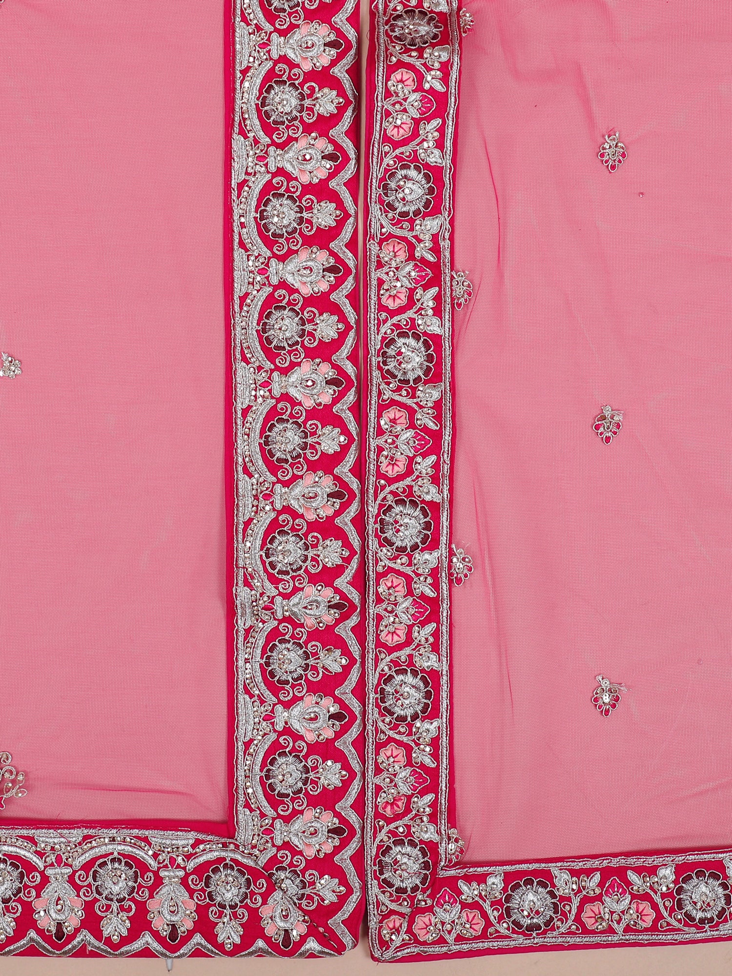 Rani Pink Silk Lehenga Highlighted With Multi-Thread