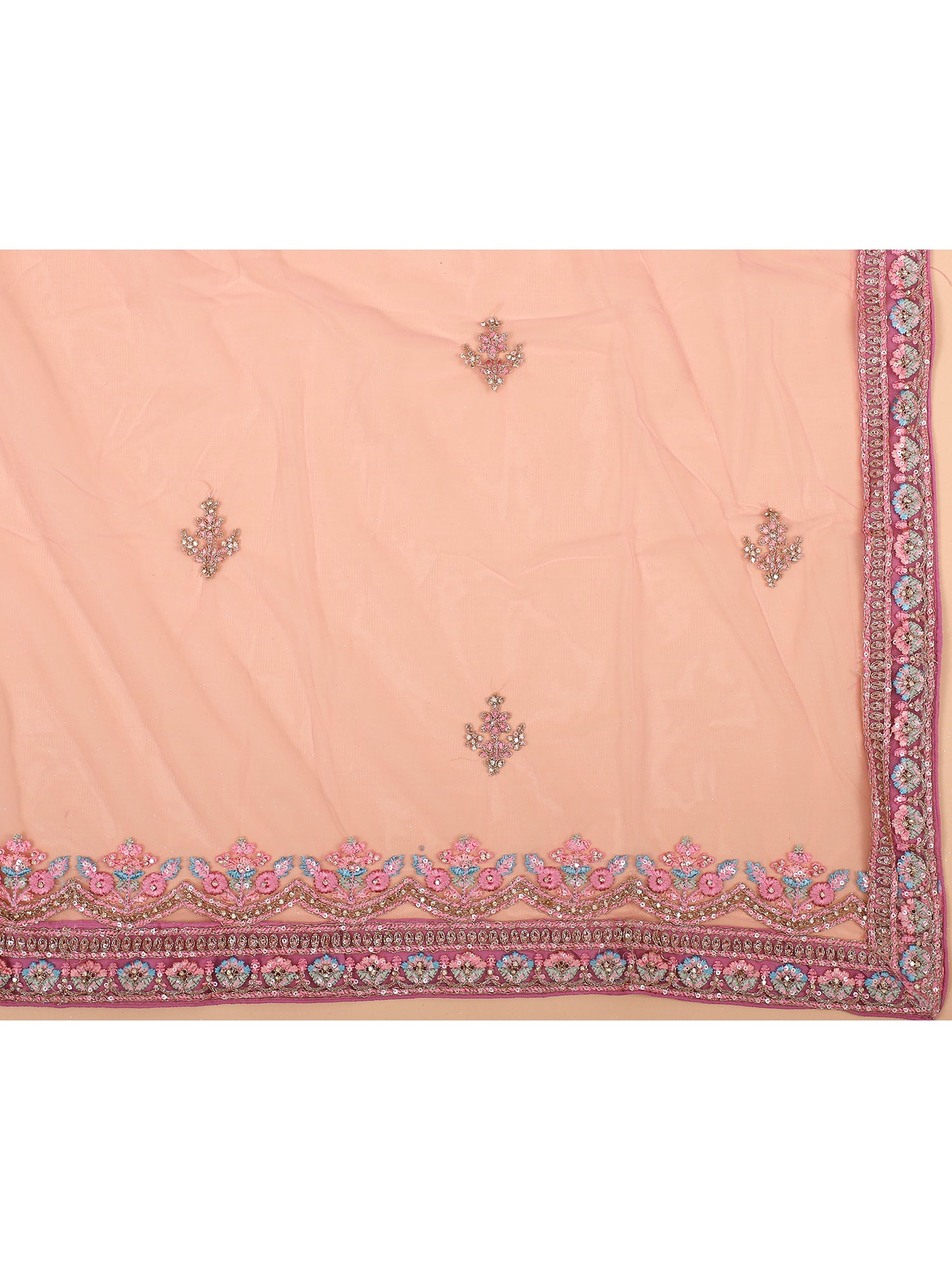 Lavender Georgette Lehenga With Sequins
