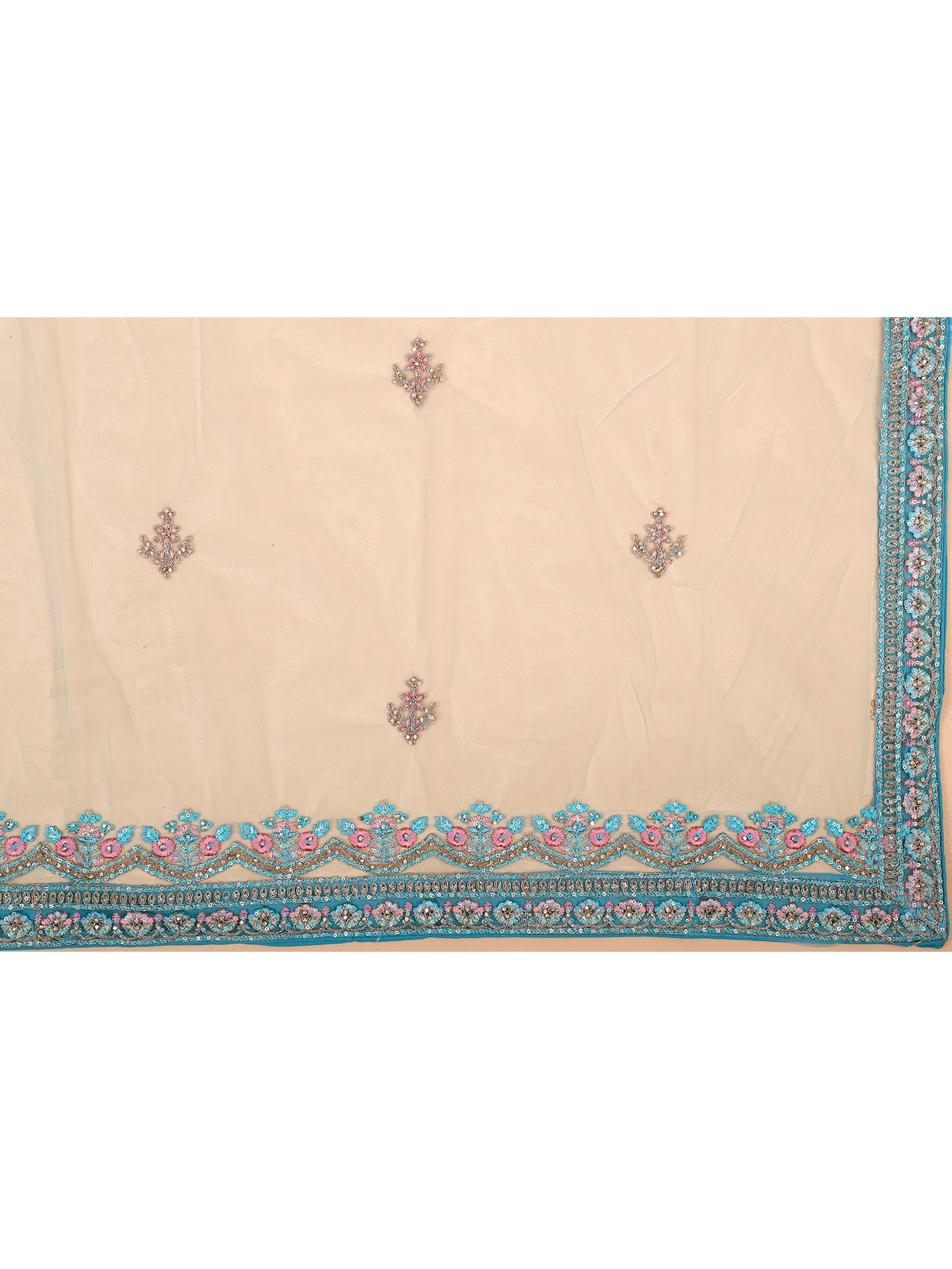 Rama Blue Georgette Lehenga With Sequins