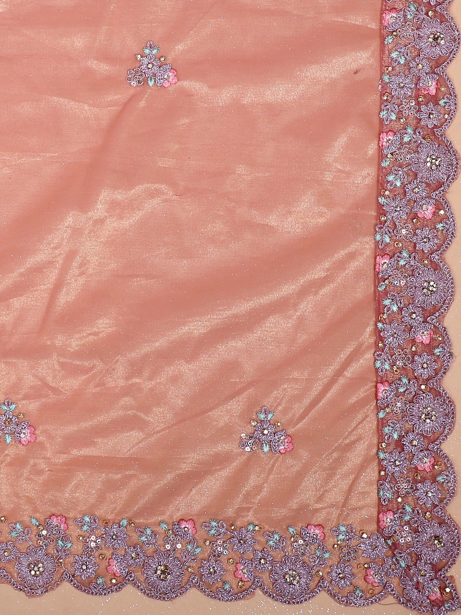 Rosé Radiance Beaded Jarkan  Net Lehenga