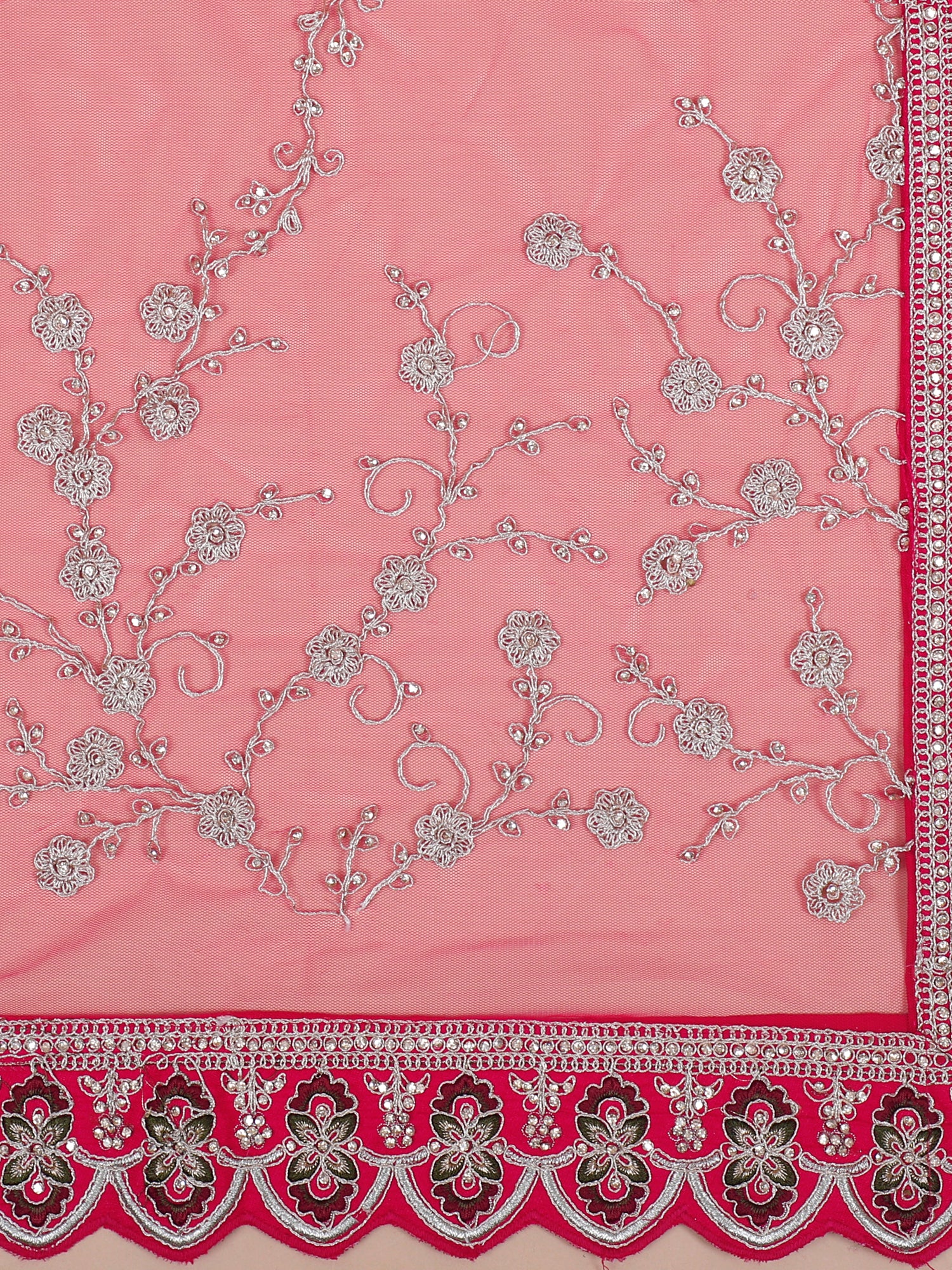 Rani Silk Luxe Lehenga With Contrast Thread Detailing