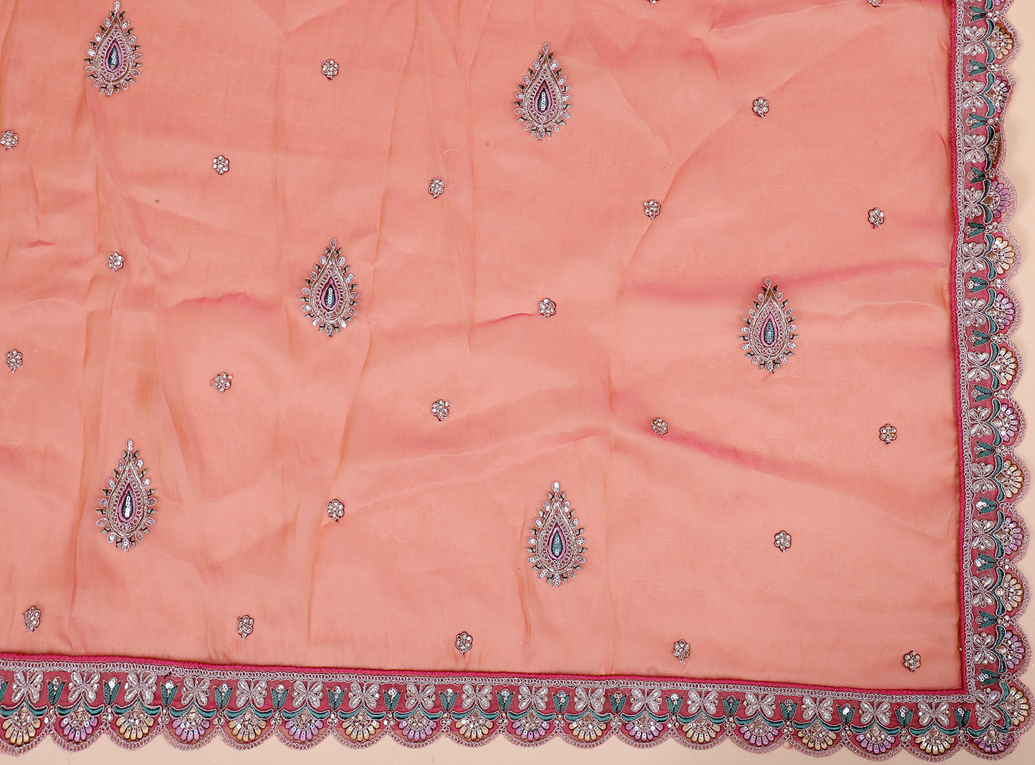 Onion Pink Designer Shimmer Lehenga